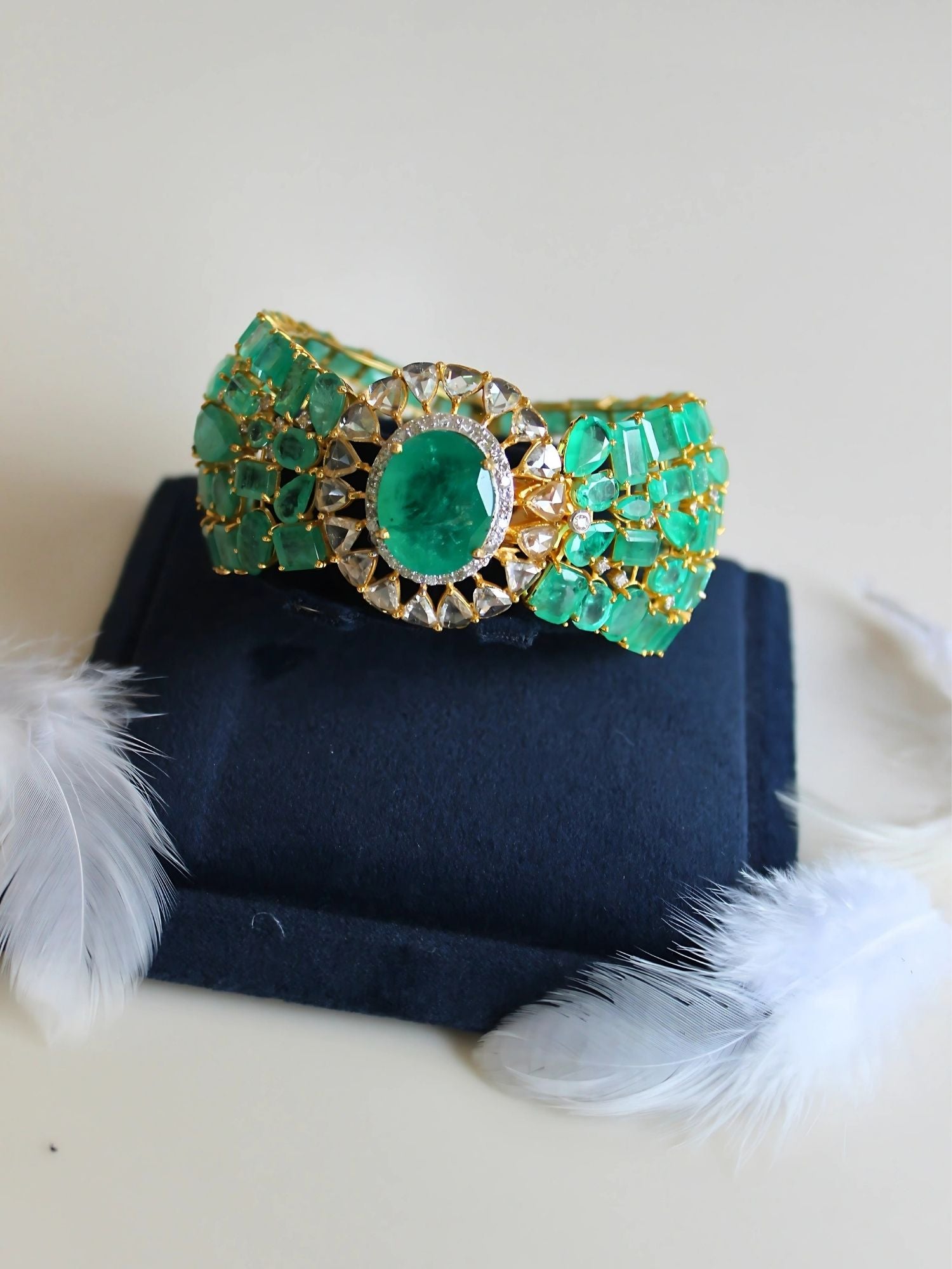 The Green Glacé Emerald Bangle