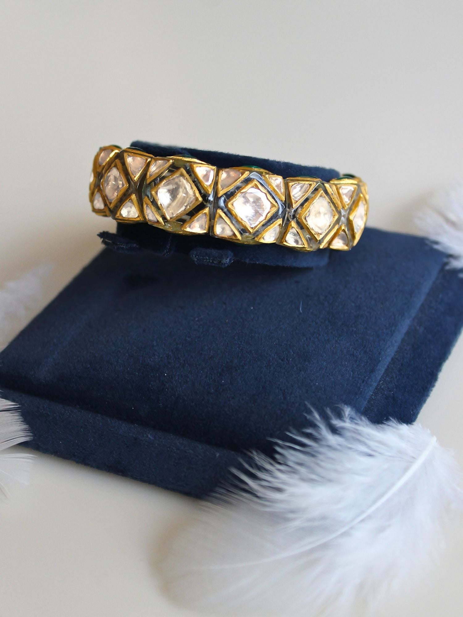 Polygon Gleam Polki Bangle