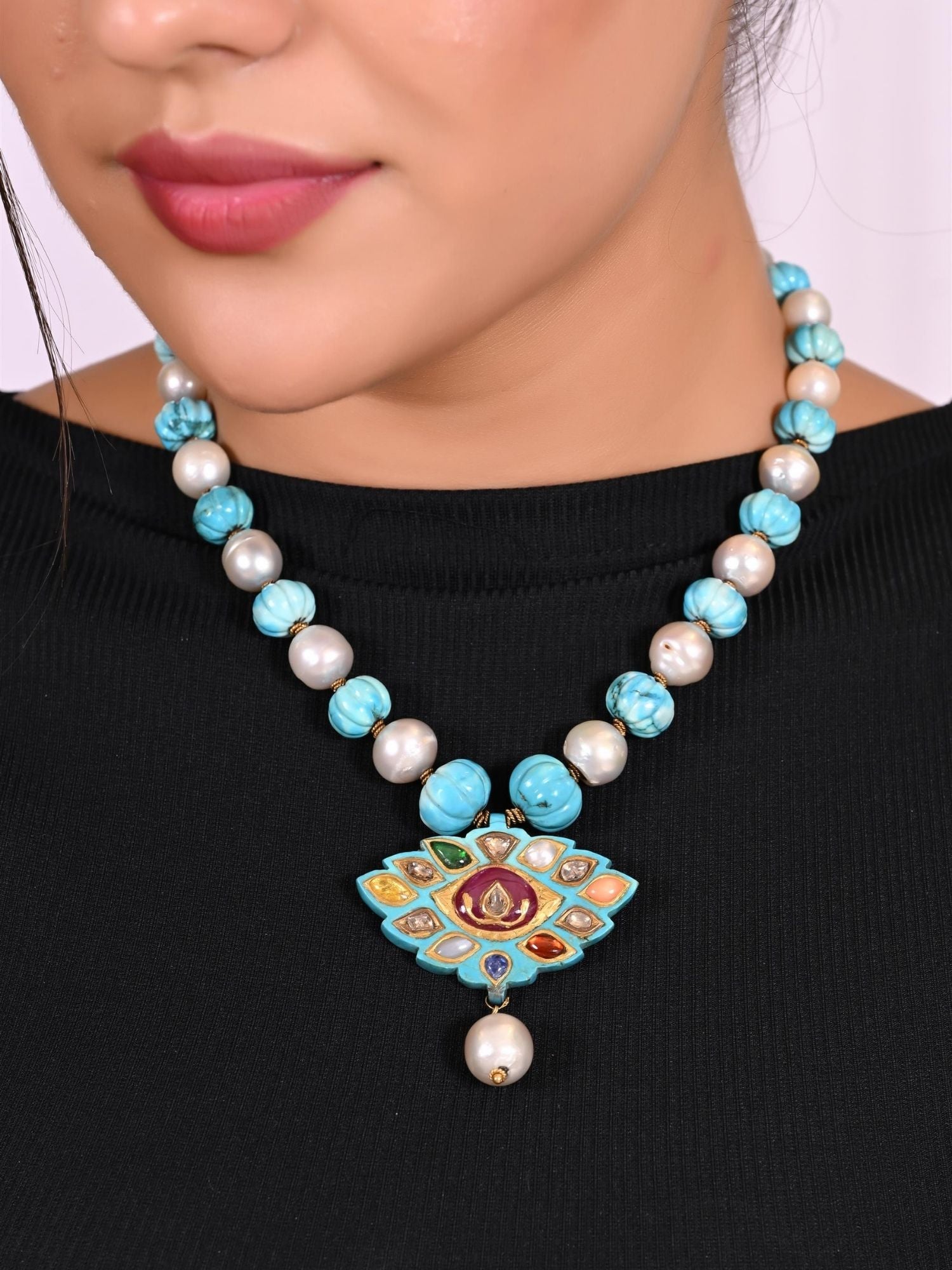 Ethereal Midnight Turquoise Pendant