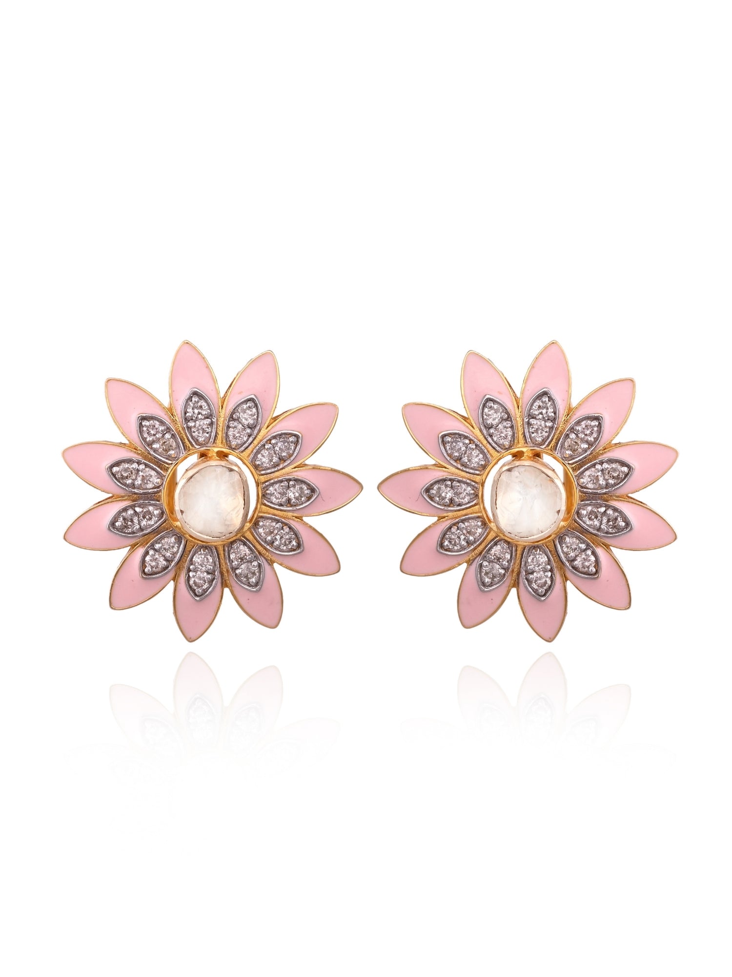 Rosémist Polki Diamond Studs