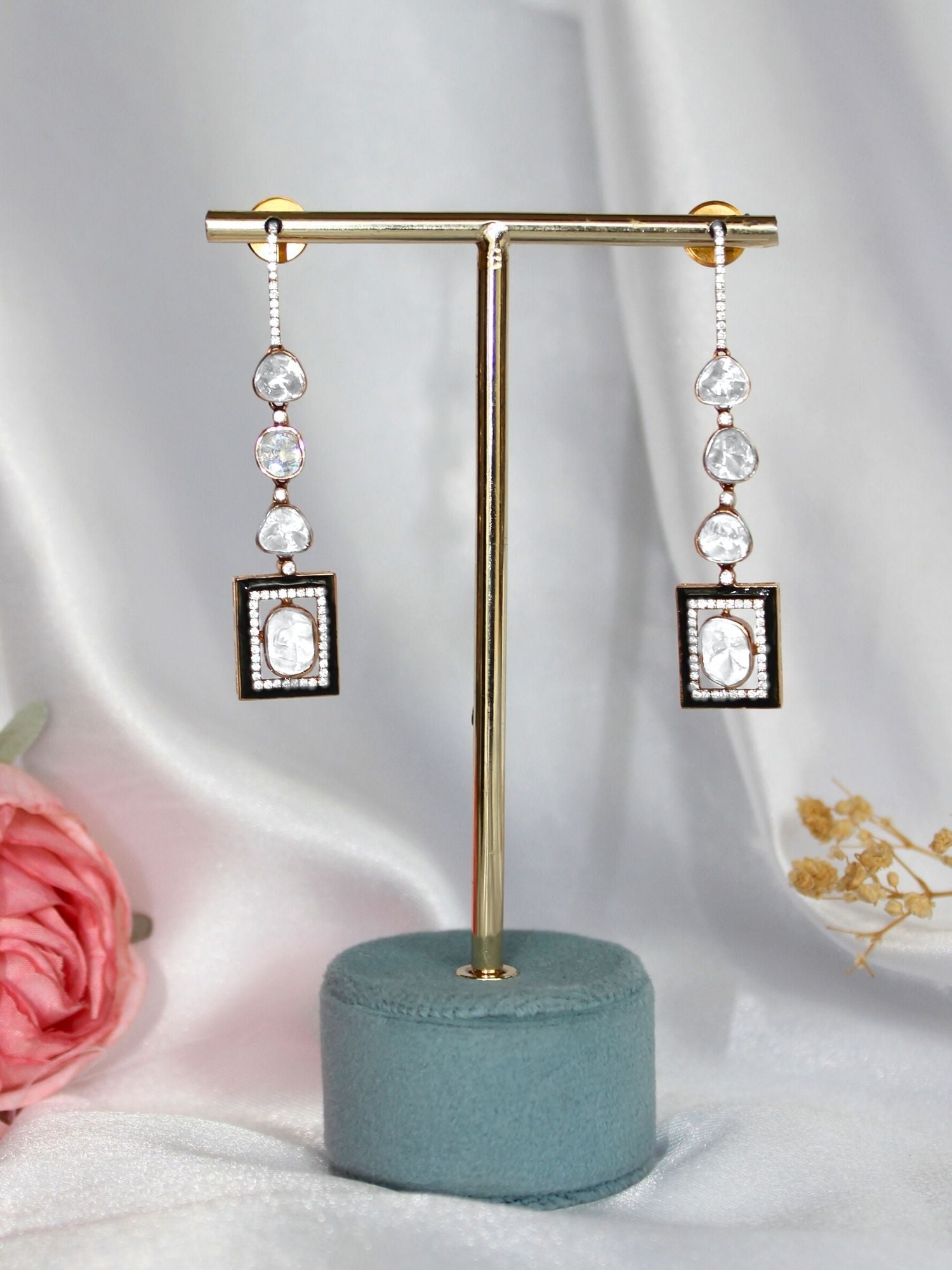Vertical Symphony Polki Earrings