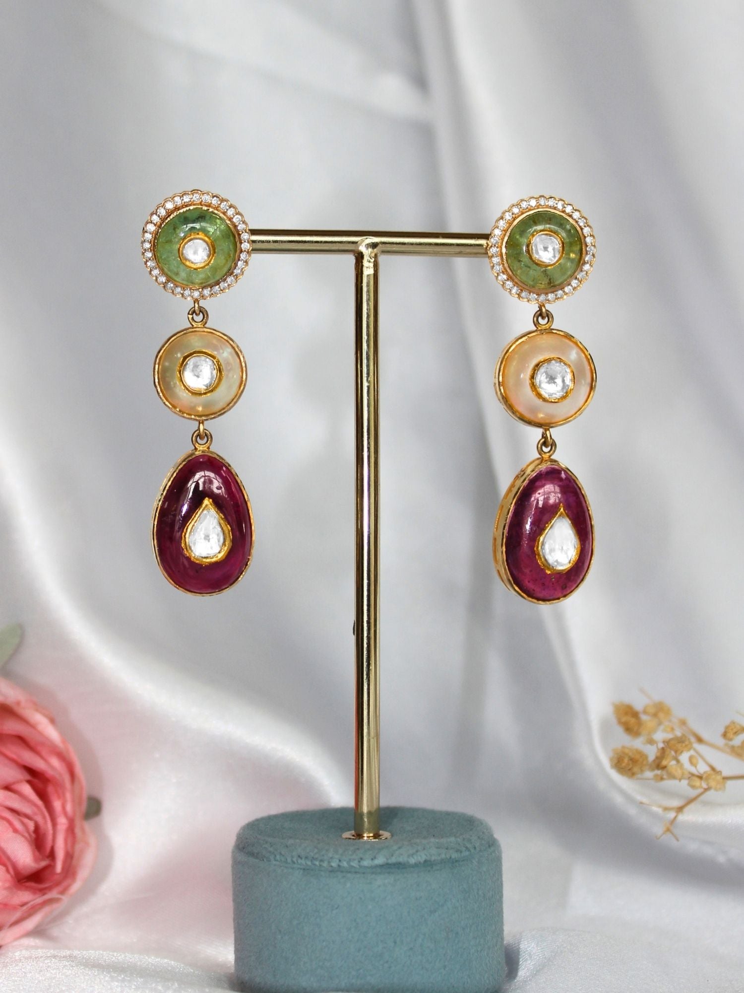 Celestial Polki Drop Earrings
