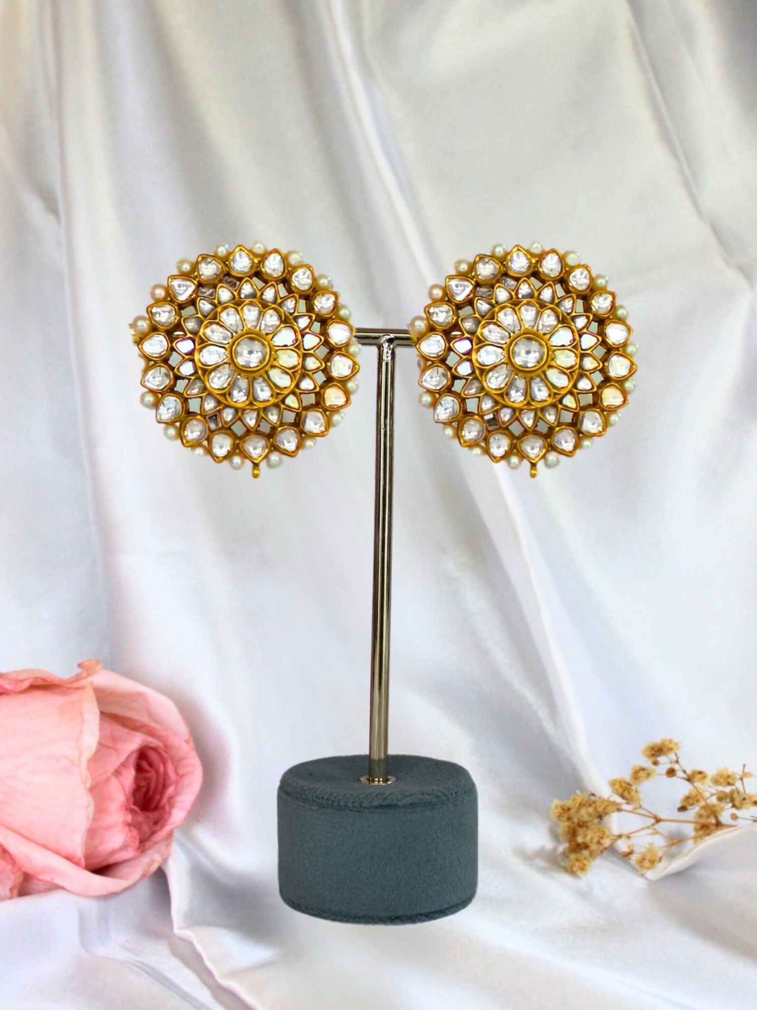 Radiant Round Polki Earrings