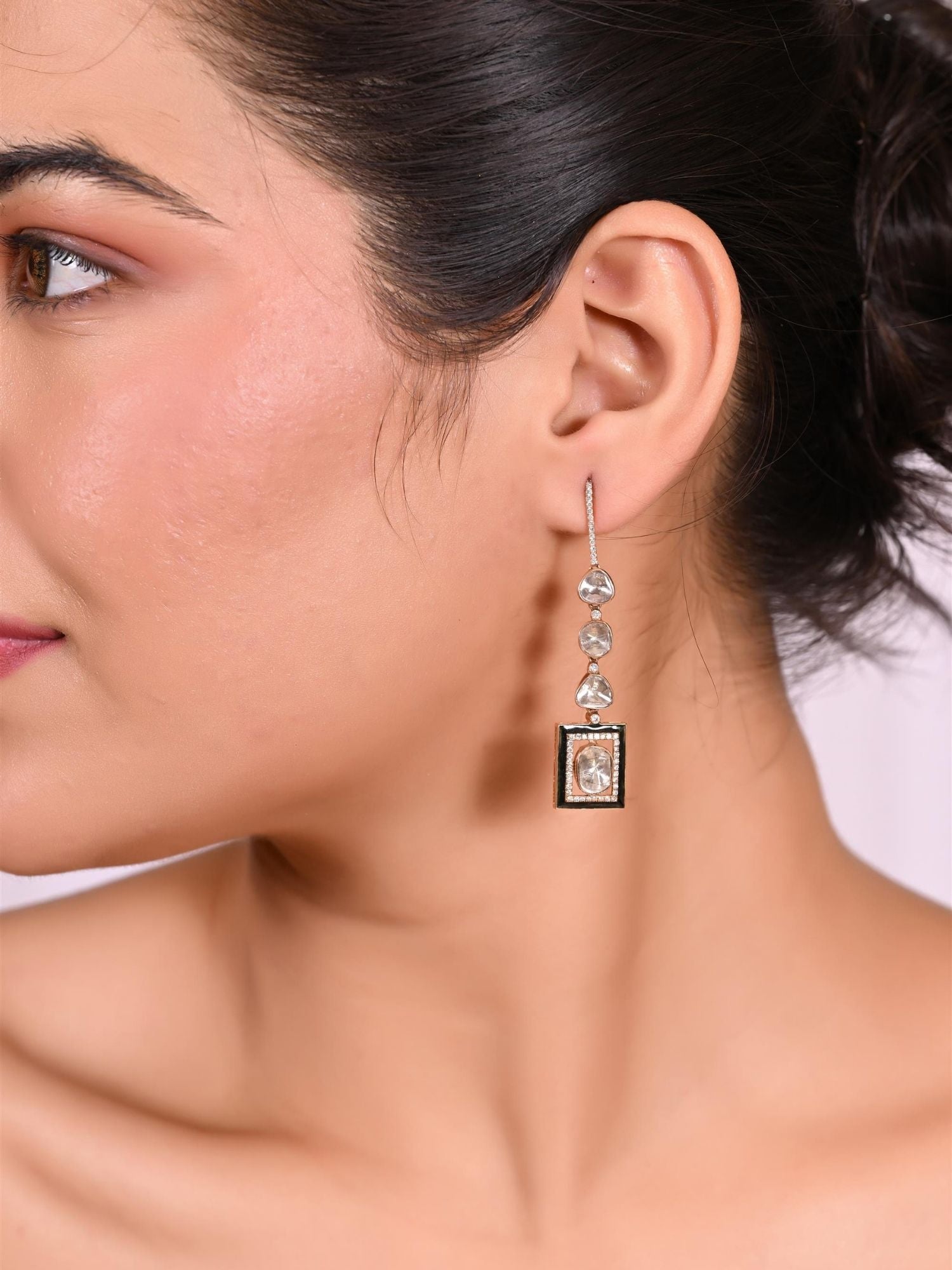 Vertical Symphony Polki Earrings