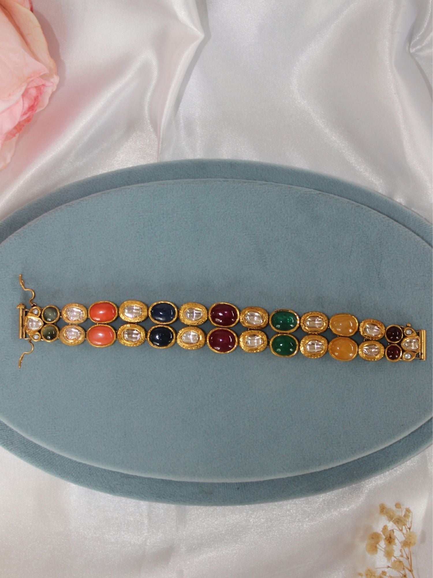 Rainbow Ripple Navratan Bracelet