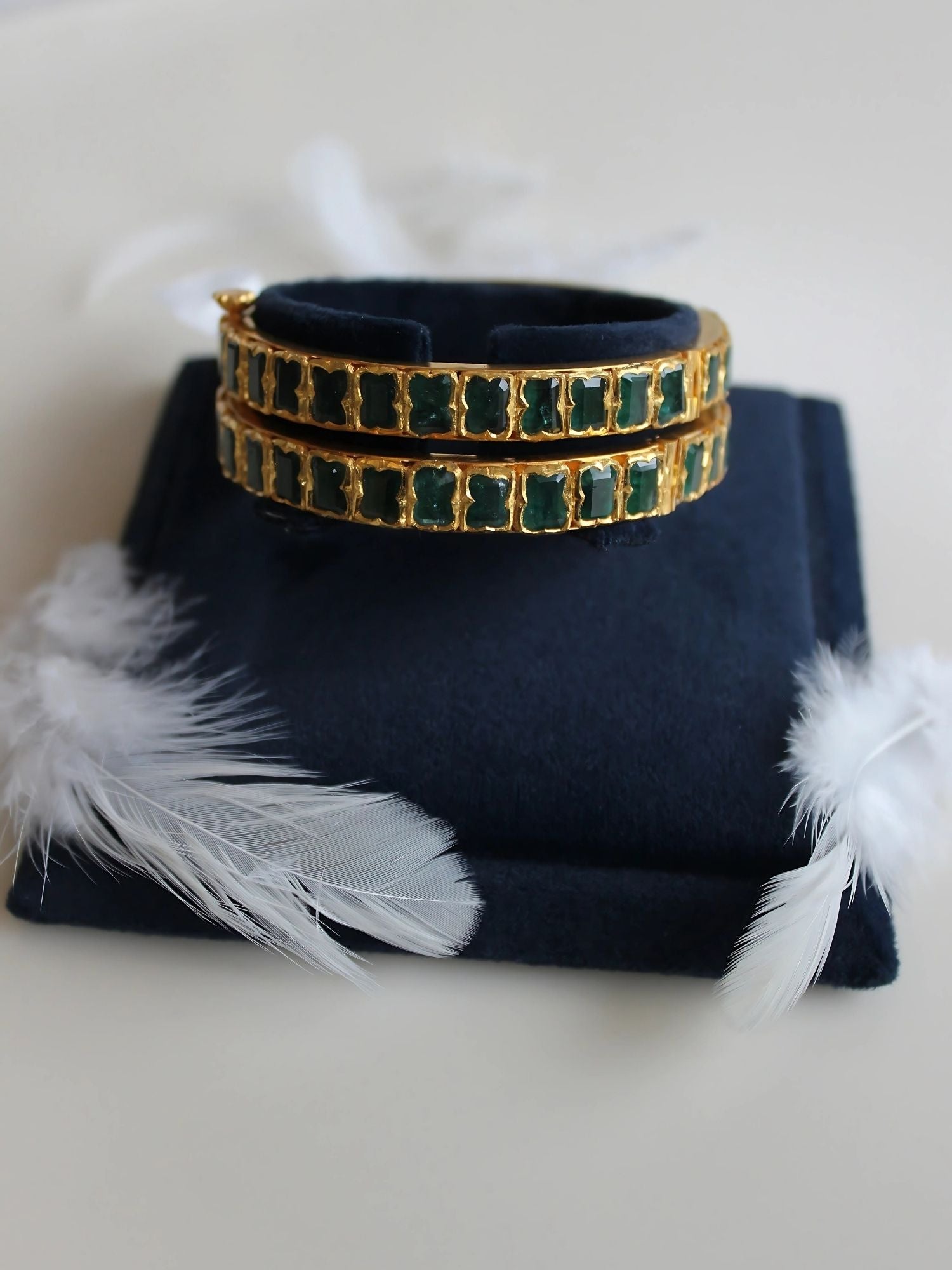 Emerald Grid Bangle