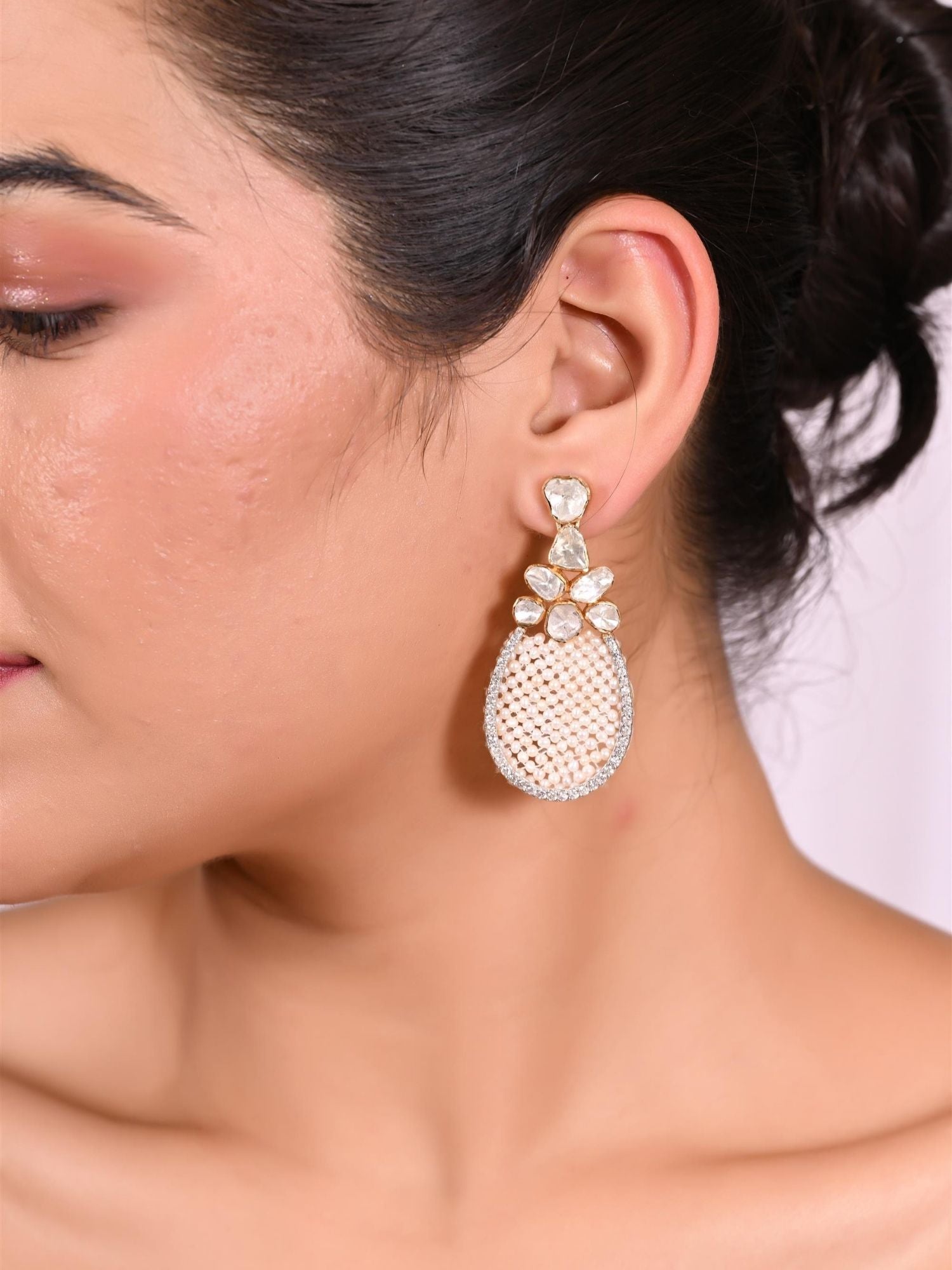 Halo of Light Polki Earrings
