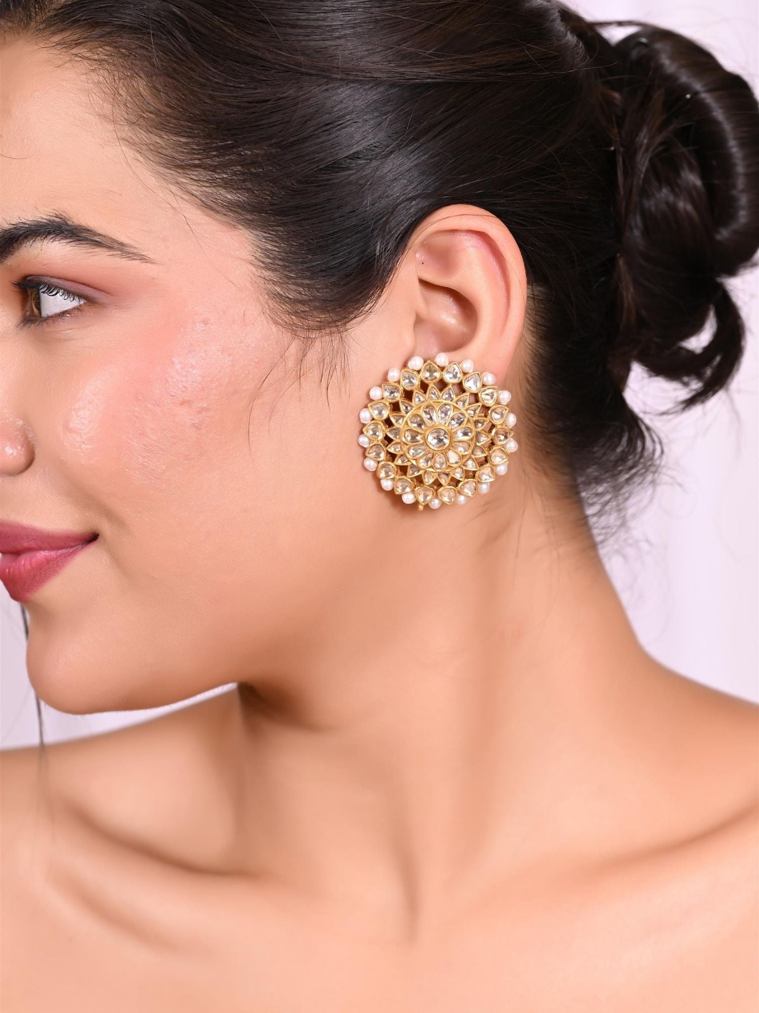 Radiant Round Polki Earrings