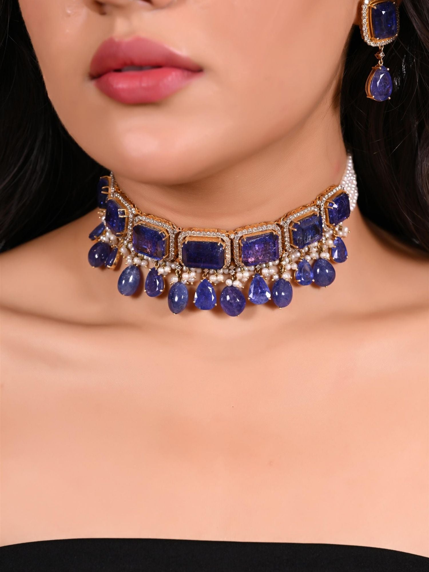 Pearl & Twilight Tanzanite Necklace Set