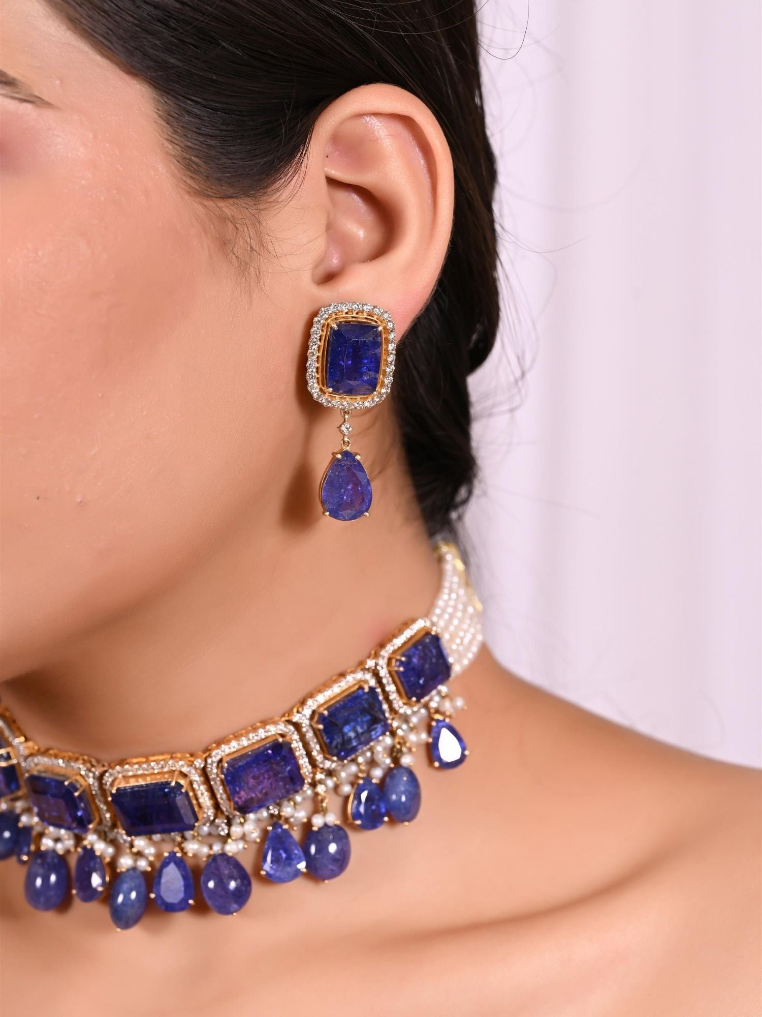 Pearl & Twilight Tanzanite Necklace Set