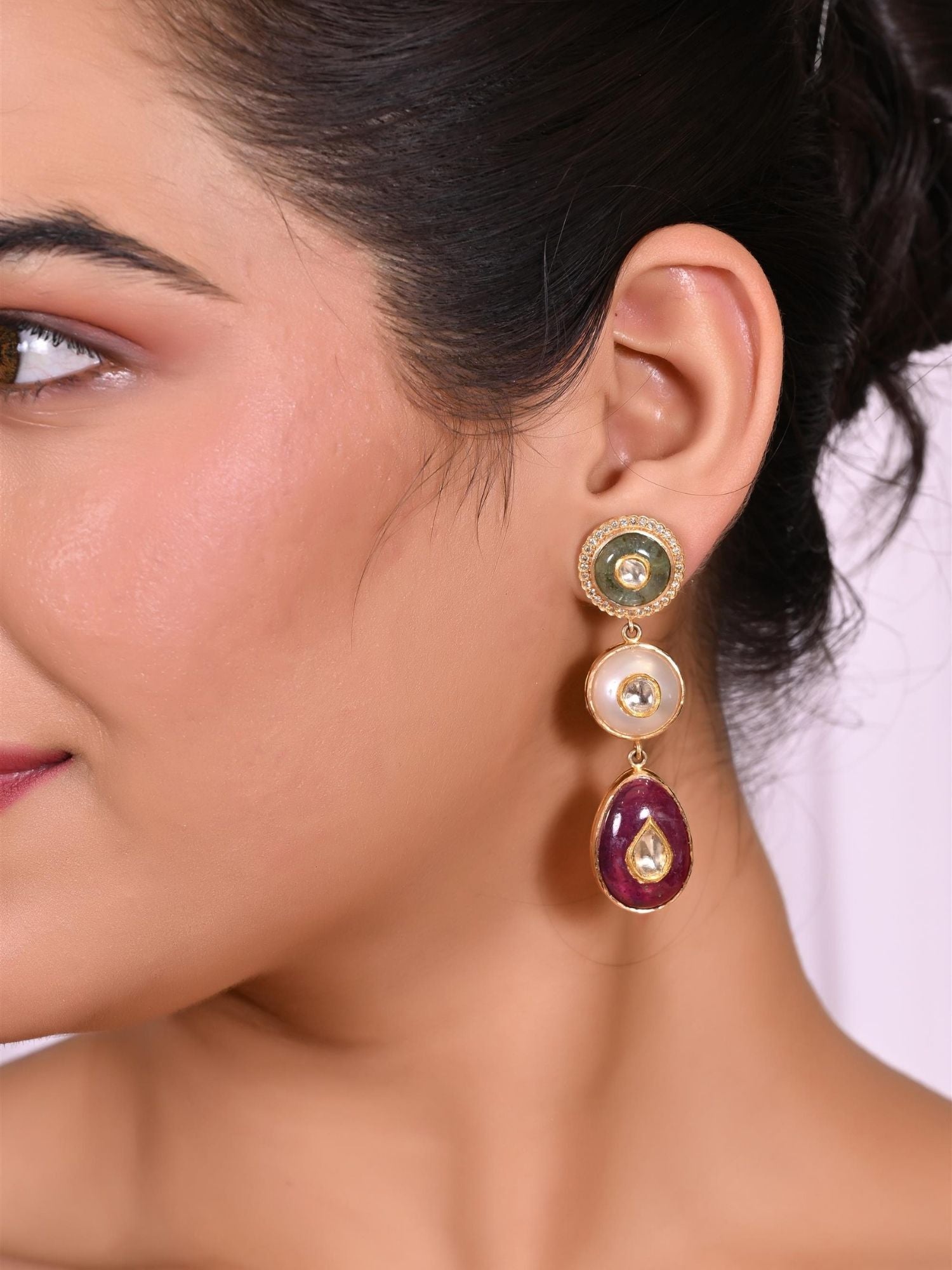 Celestial Polki Drop Earrings