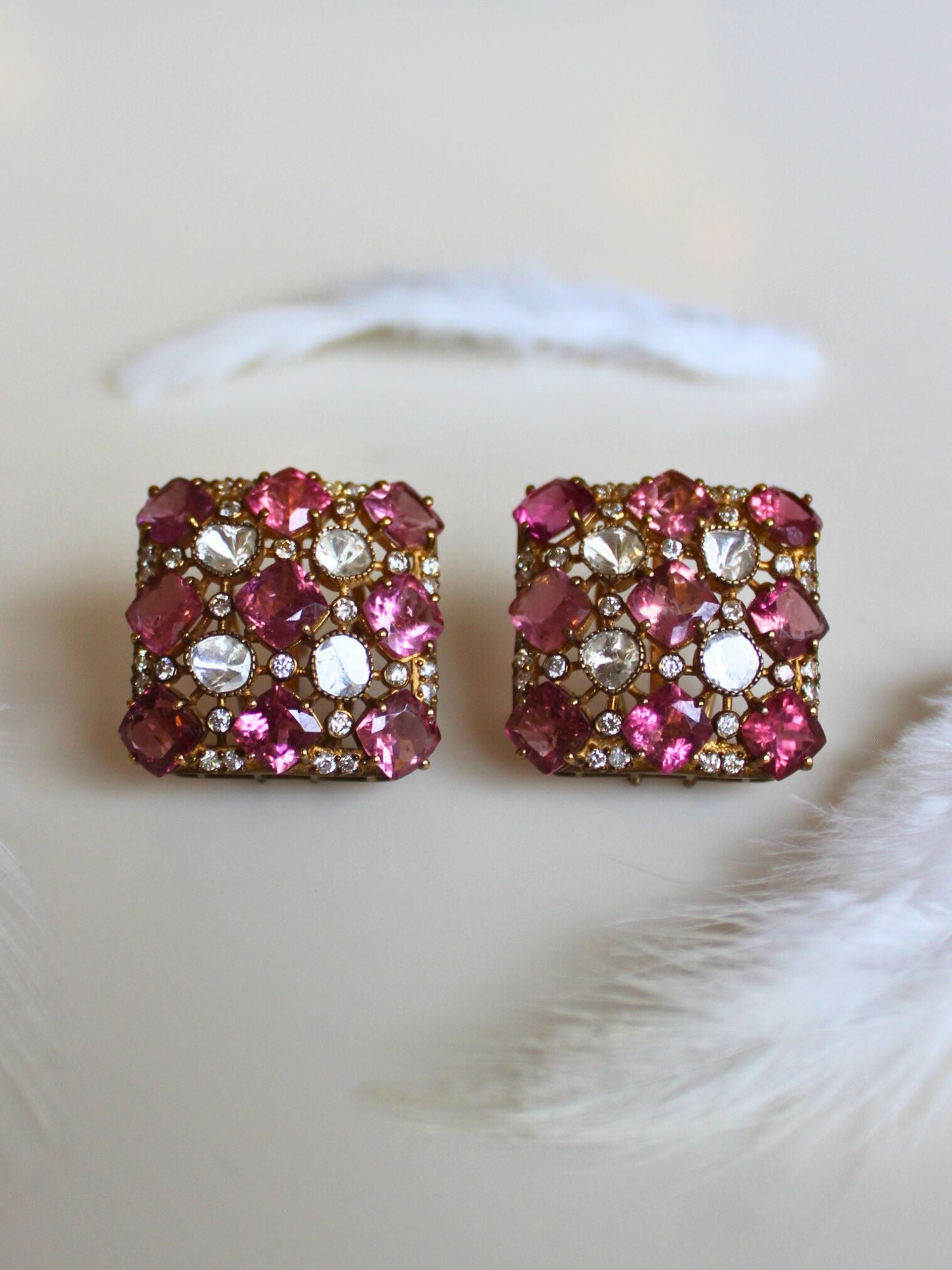 Luminous Square Tourmaline Studs