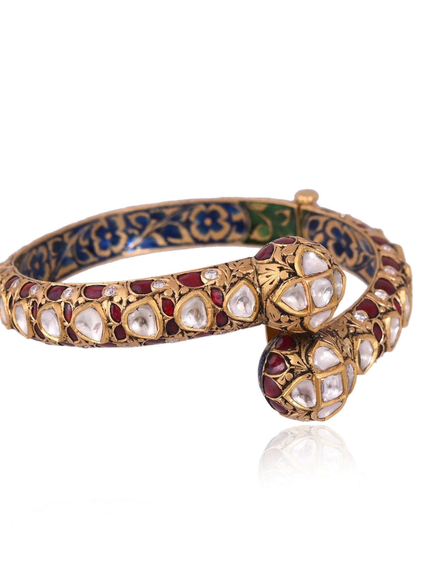 Clasped in Crimson Ruby Bangle
