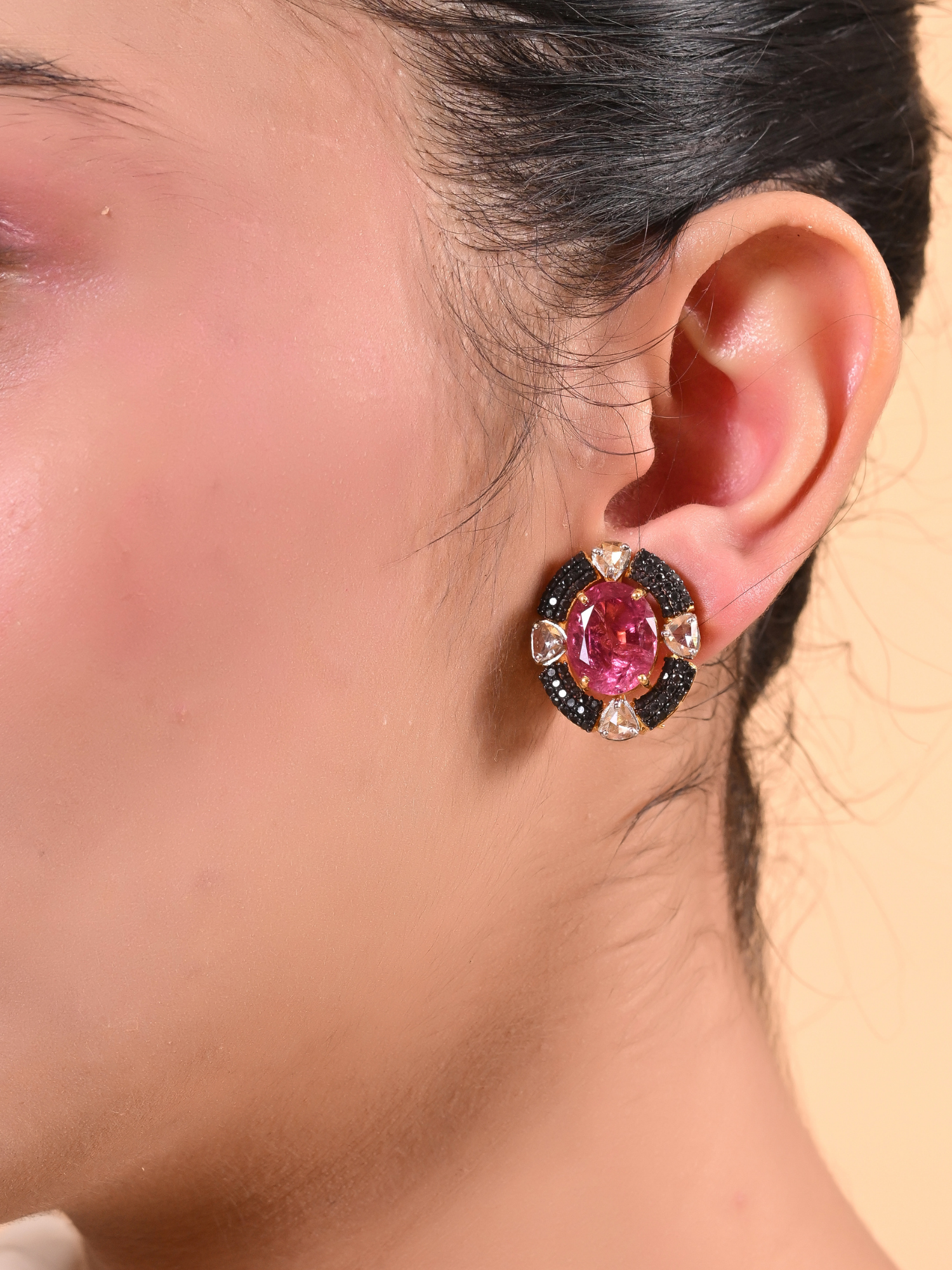 The Noir Tourmaline Studs