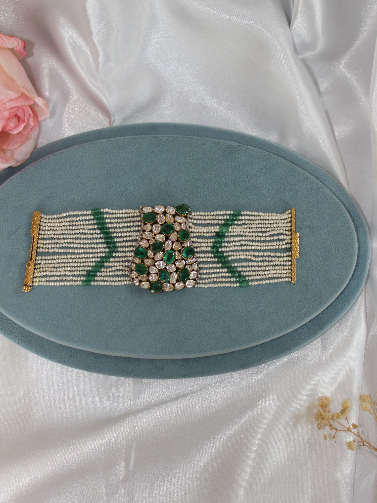 The Emerald Pearl Band Bracelet