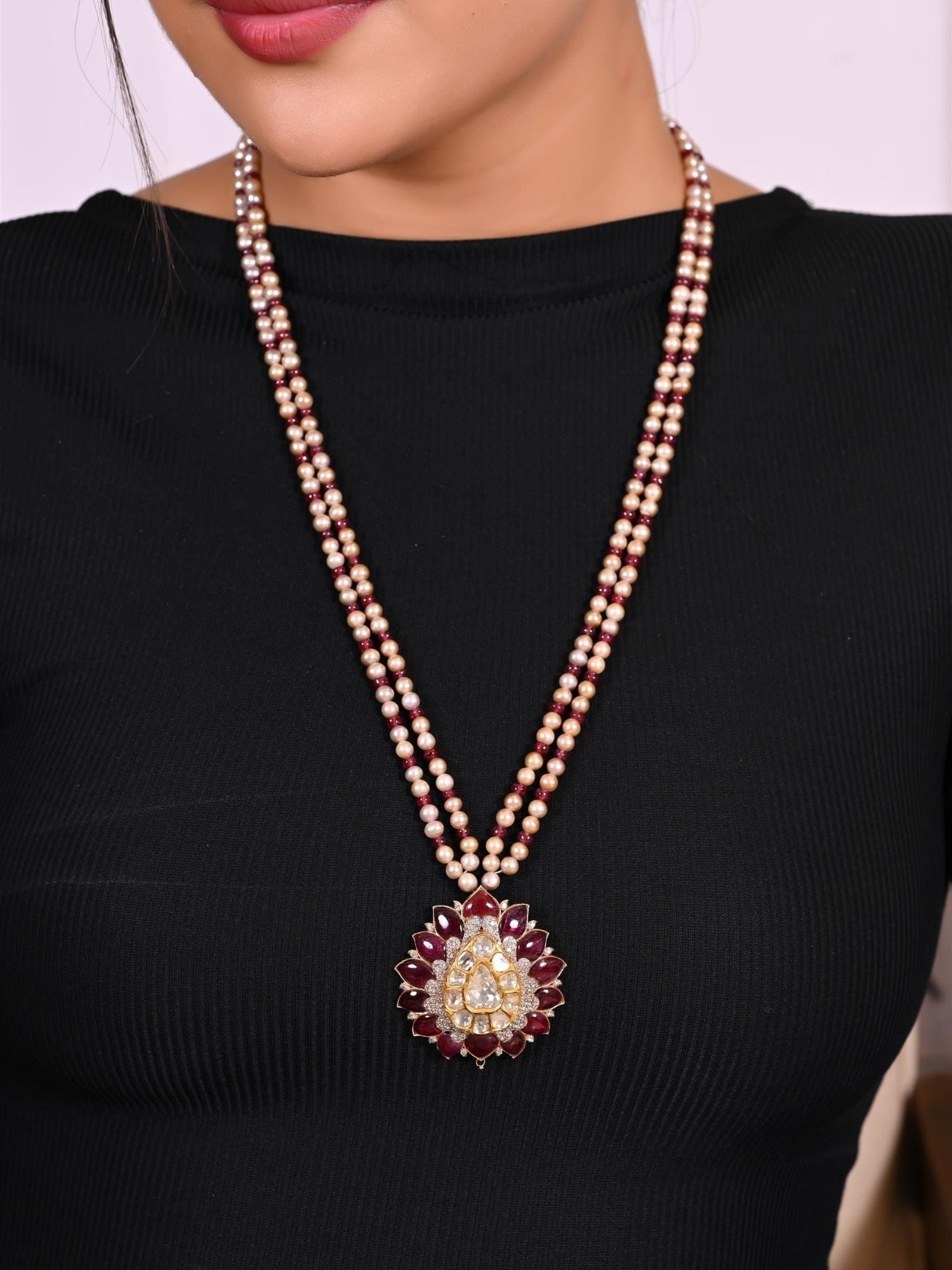 Rouge Drop Ruby Pendant Set