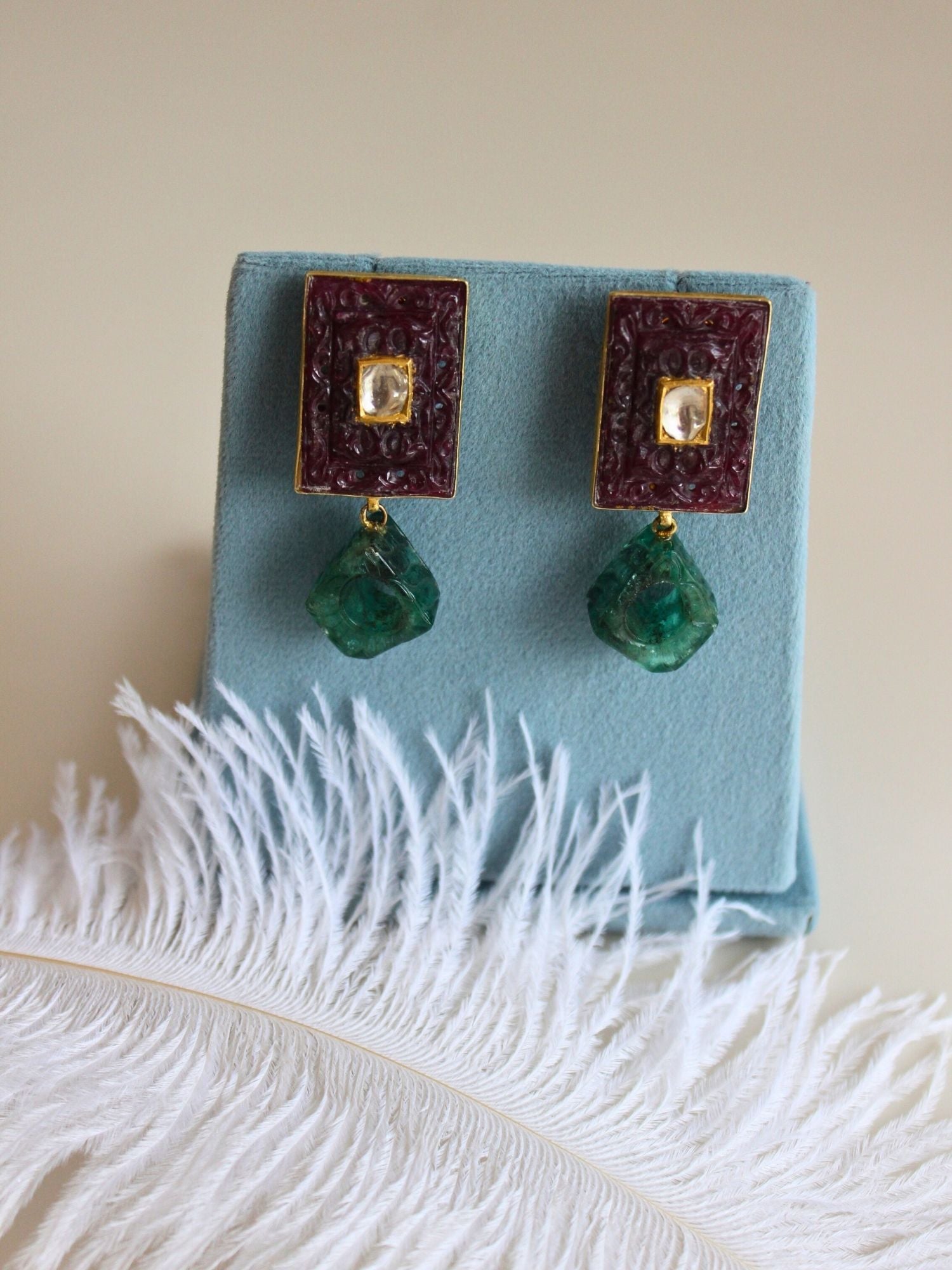 The Ruby Triad Necklace Set