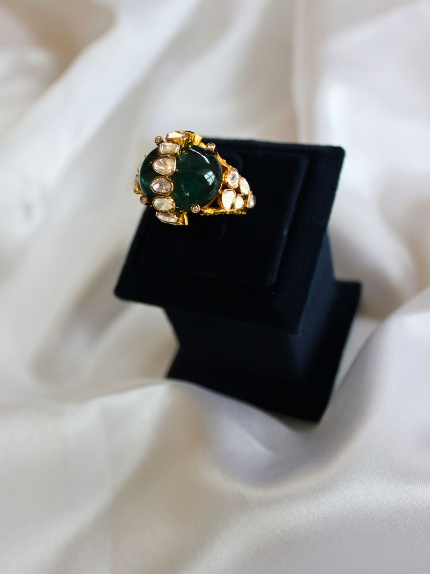 Orbit Sparkle Emerald Ring