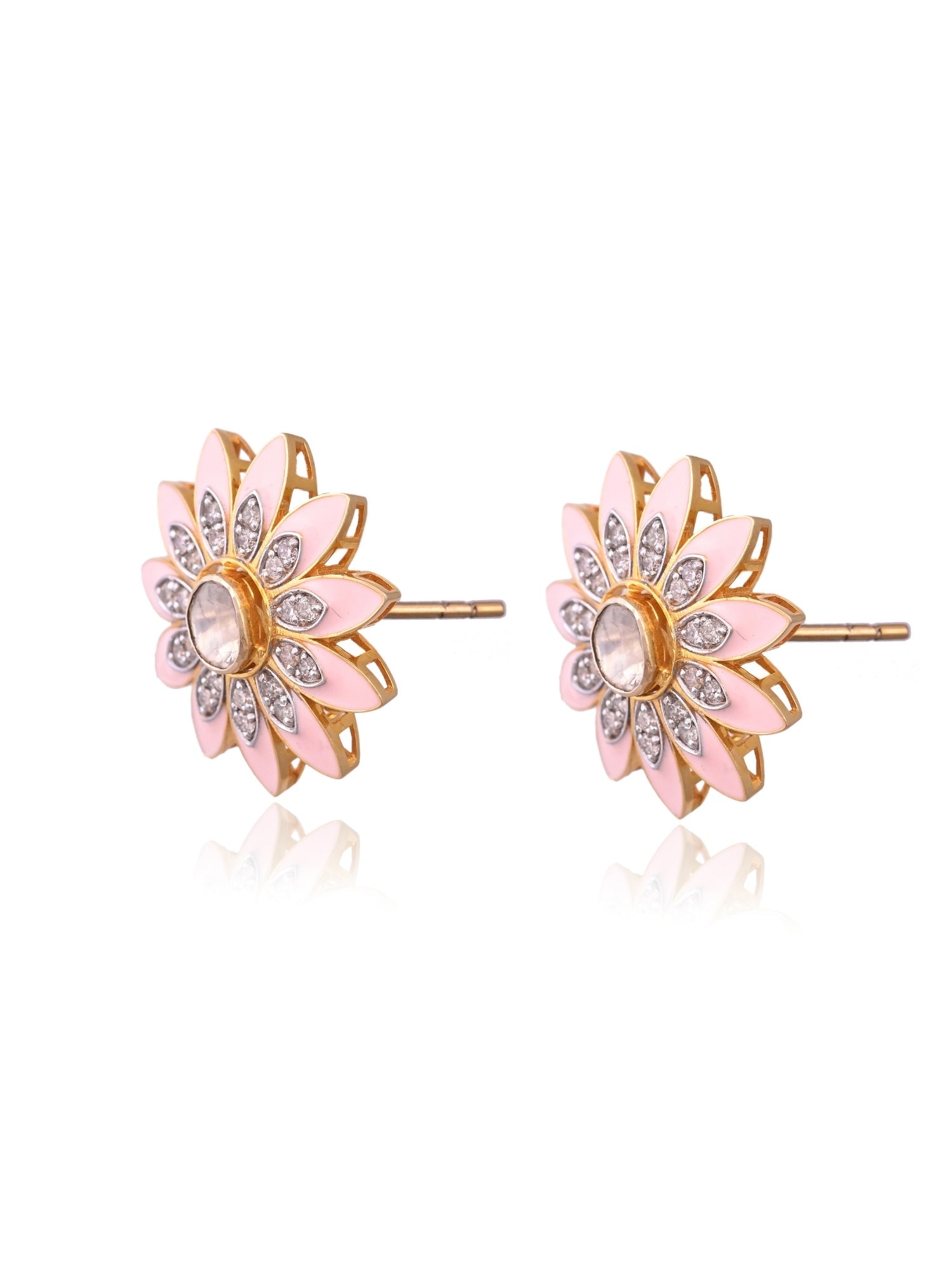 Rosémist Polki Diamond Studs