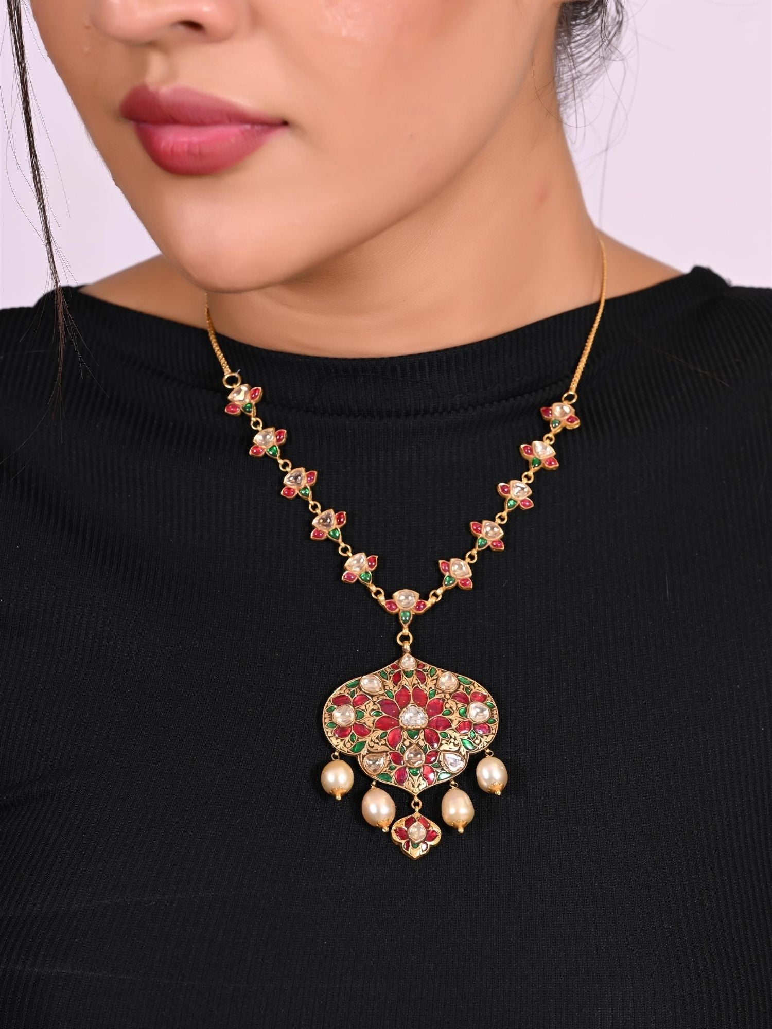 The Ruby Halo Drop Pendant