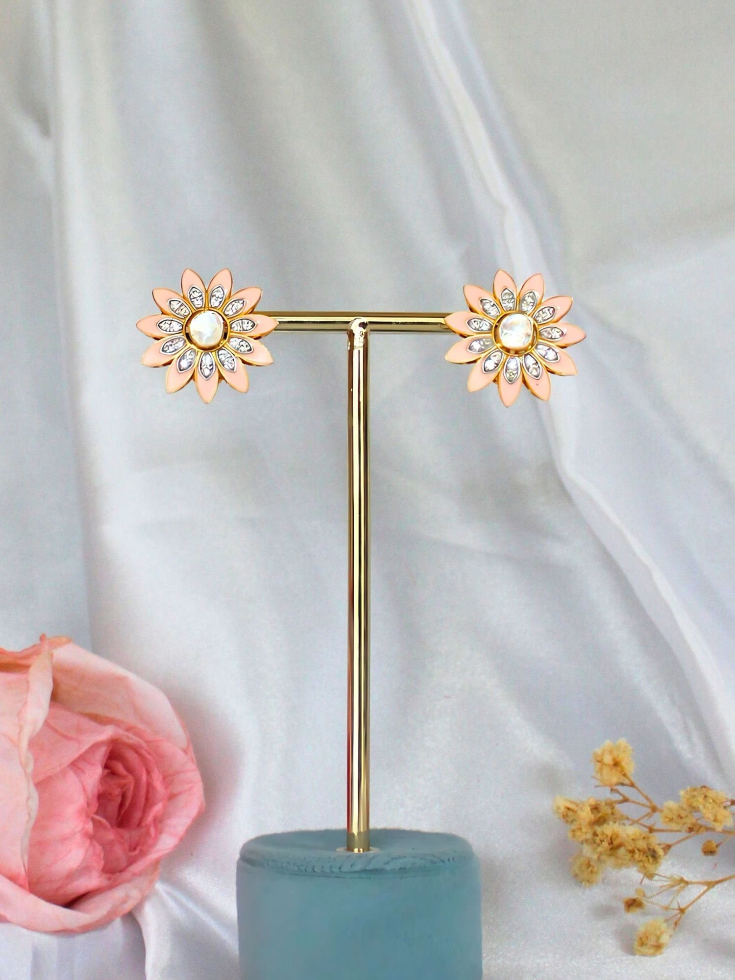 Rosémist Polki Diamond Studs