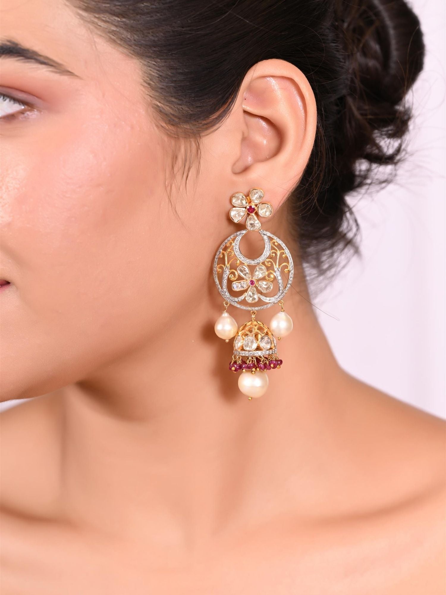 Ruby Petal Chandbali