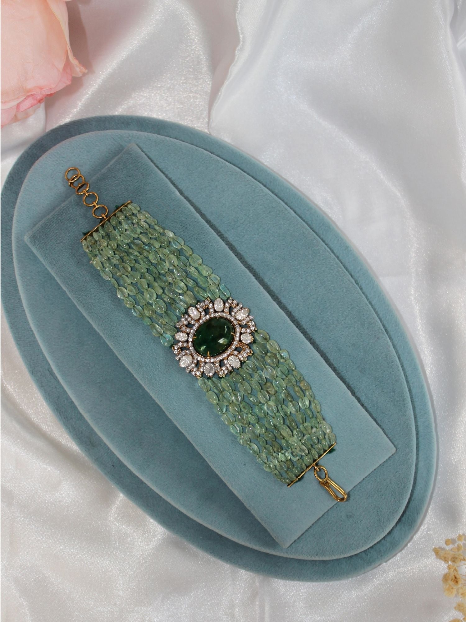 The Emerald Halo Bracelet Set
