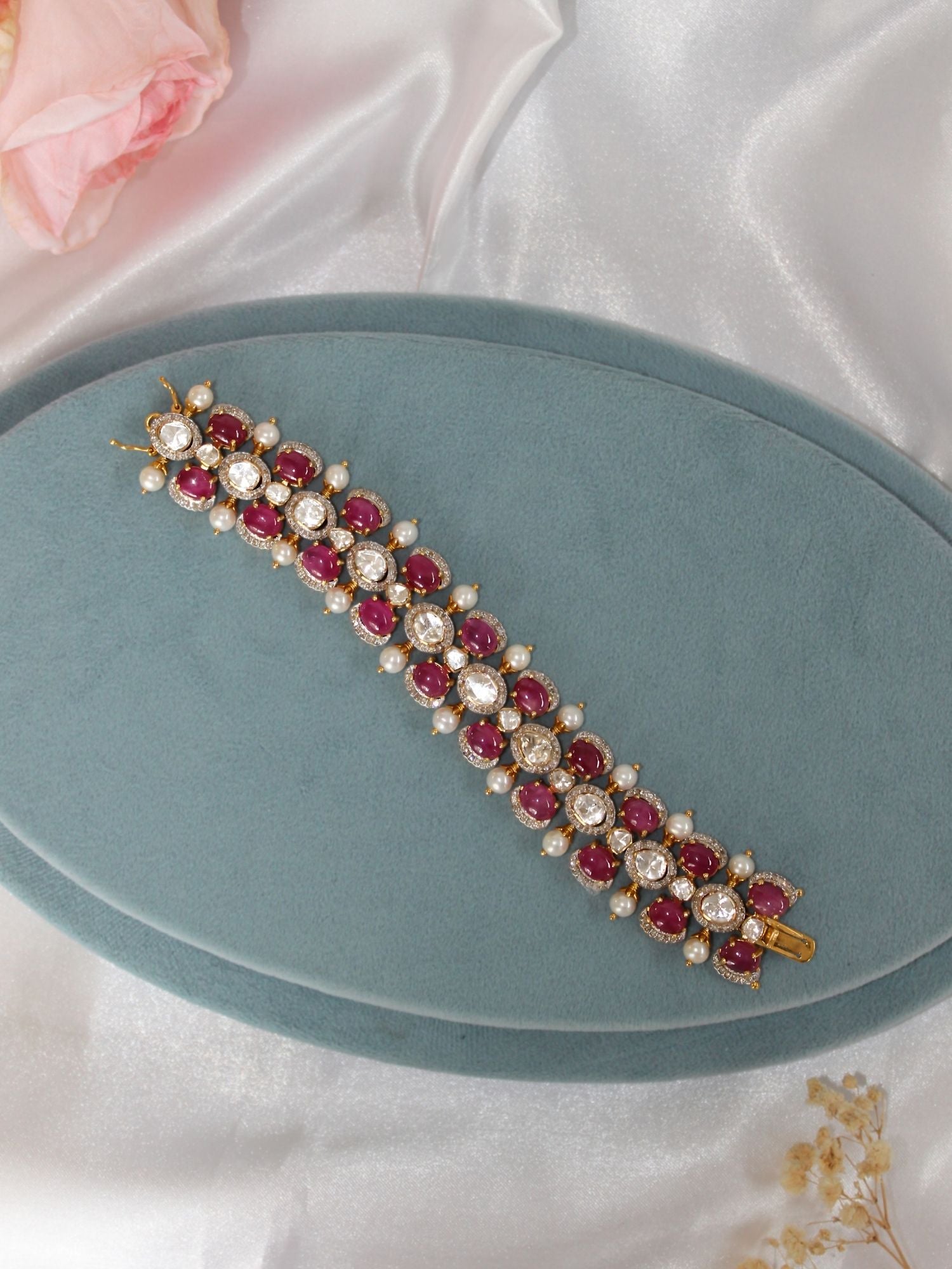 Pink Gleamline Ruby Bracelet