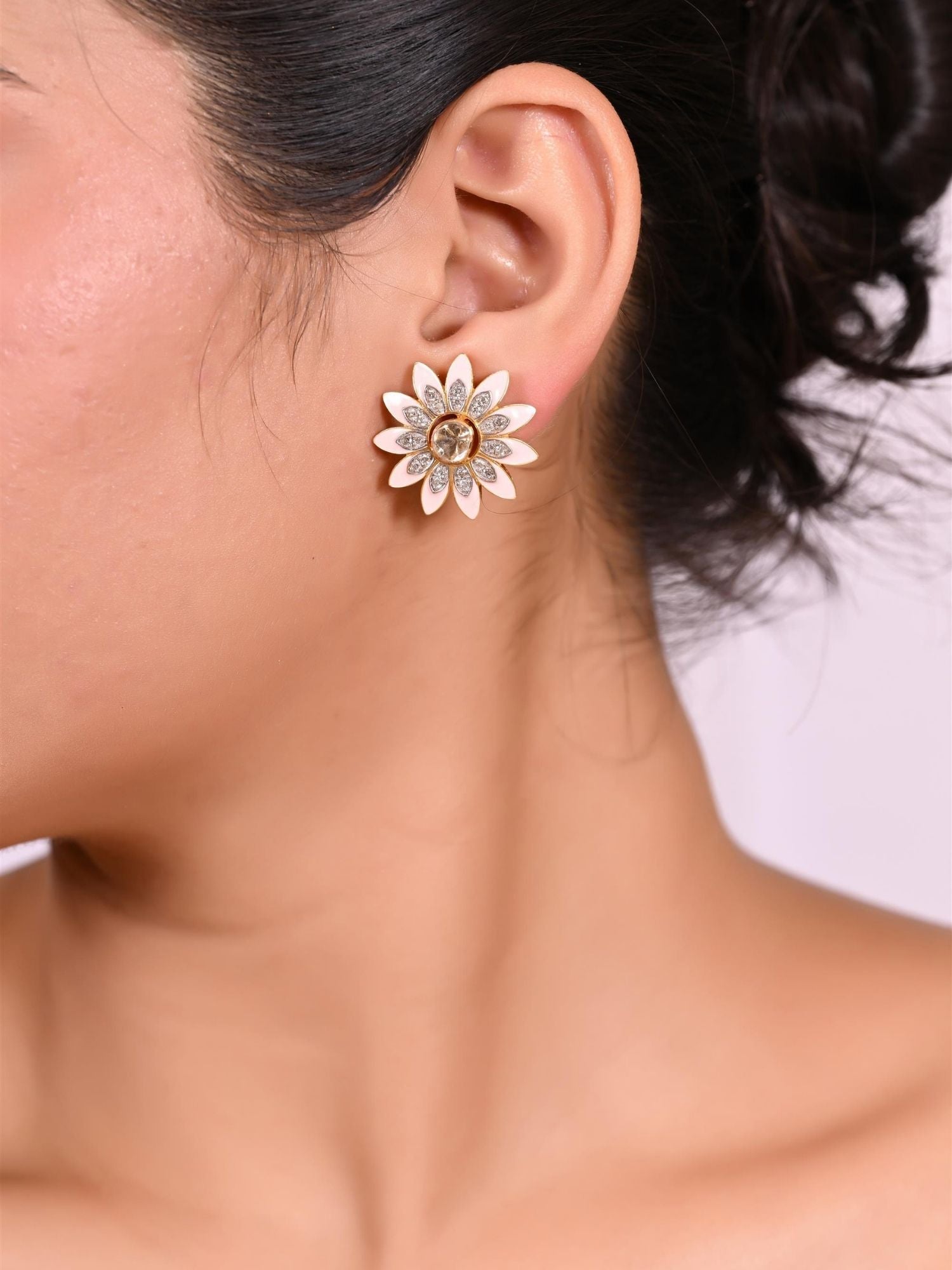 Rosémist Polki Diamond Studs