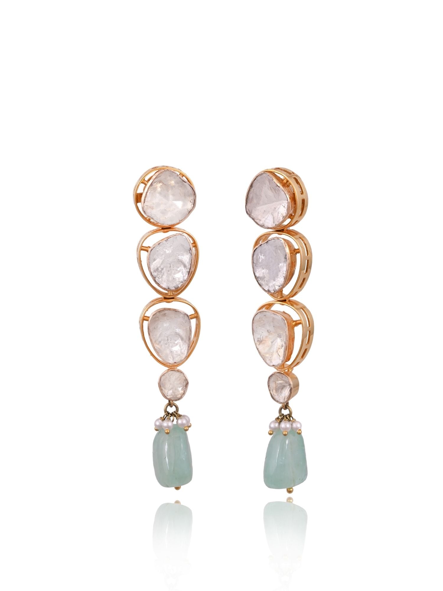 Verdessa Polki Emerald Necklace Set