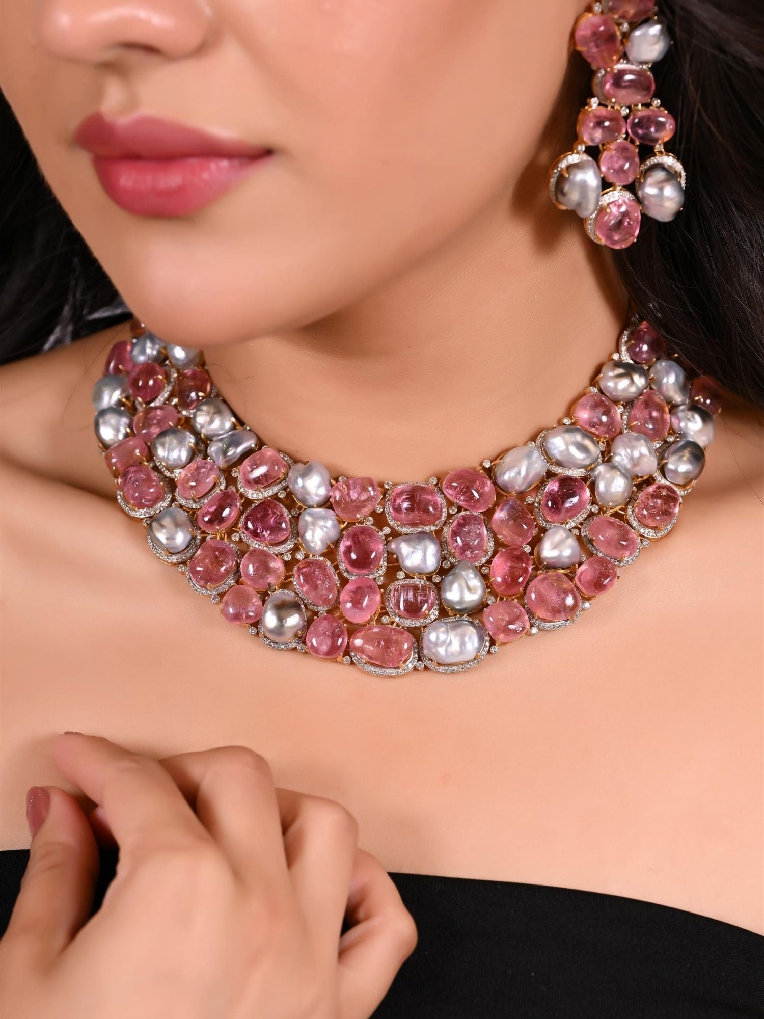 Pearlglint Tourmaline Necklace Set