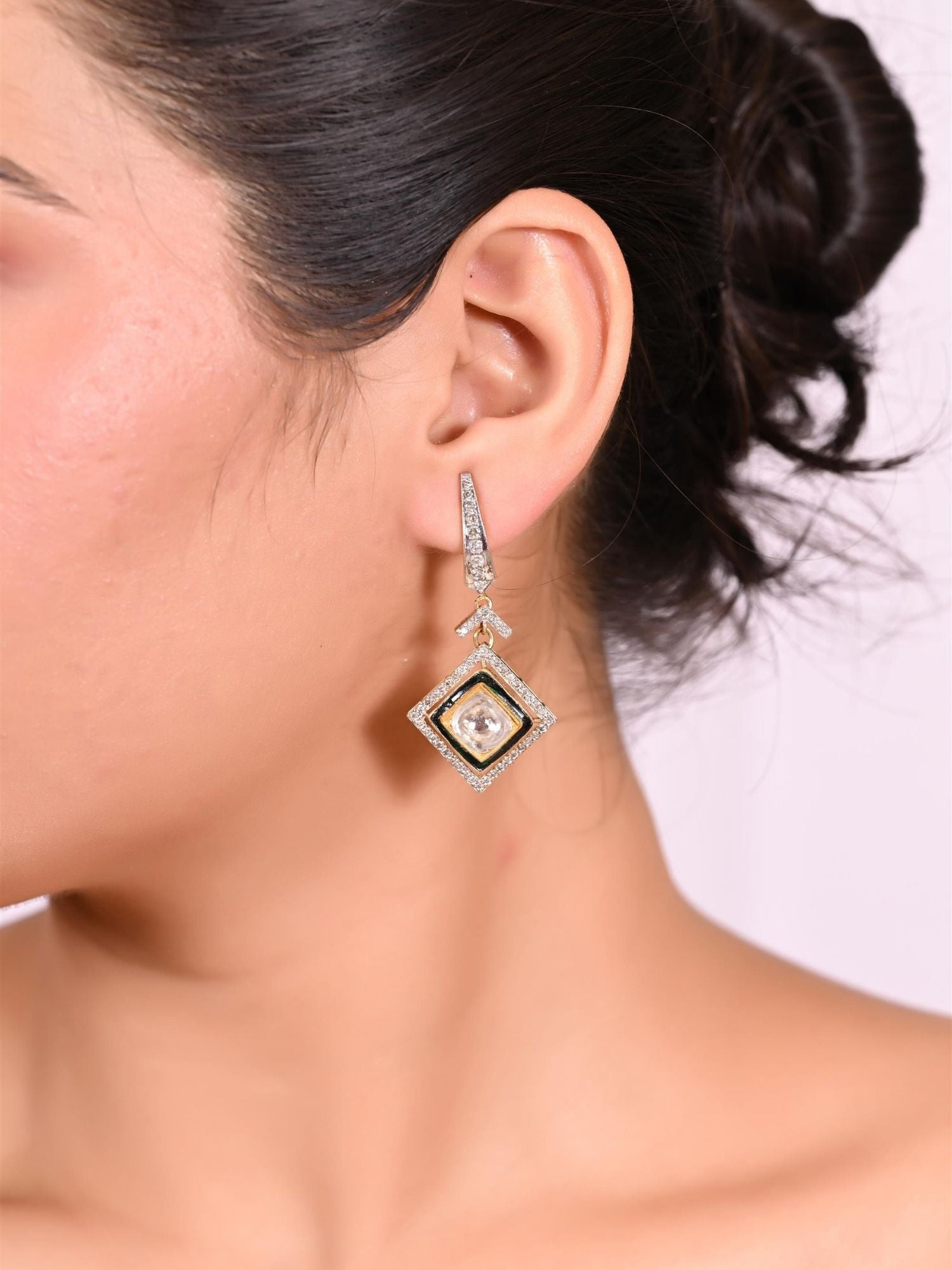 Rosémist Polki Diamond Studs