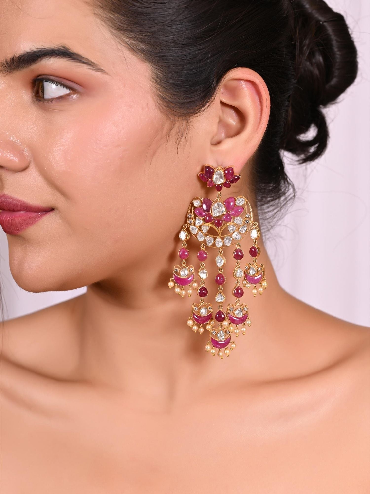 Petalfall Ruby Danglers