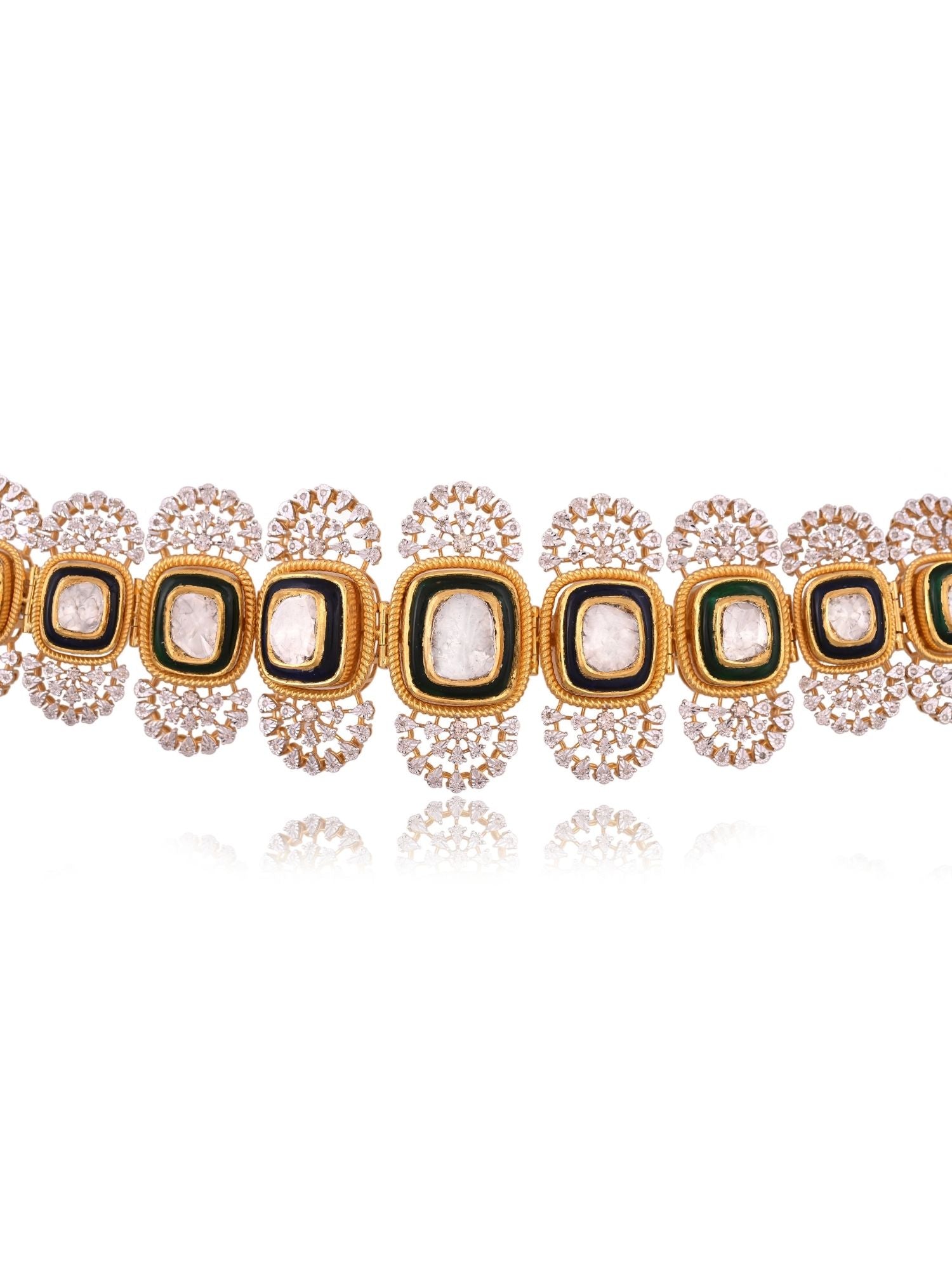 Symmetry in Sparkle Polki Choker Necklace