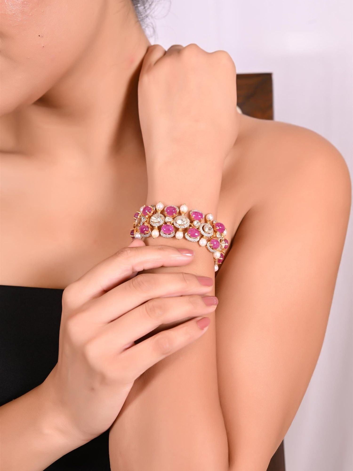 Pink Gleamline Ruby Bracelet