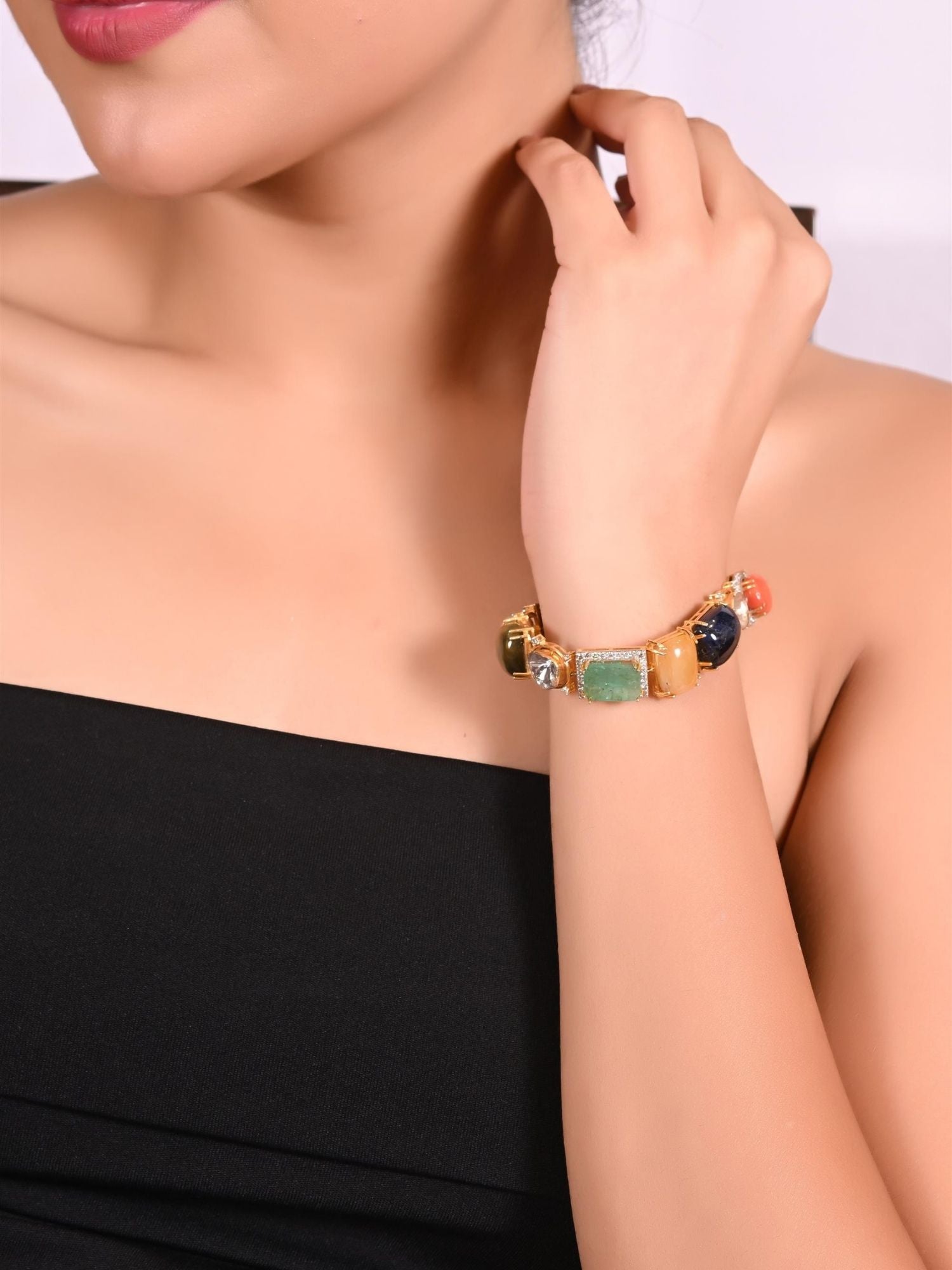 Linear Lumina Navratna Bracelet