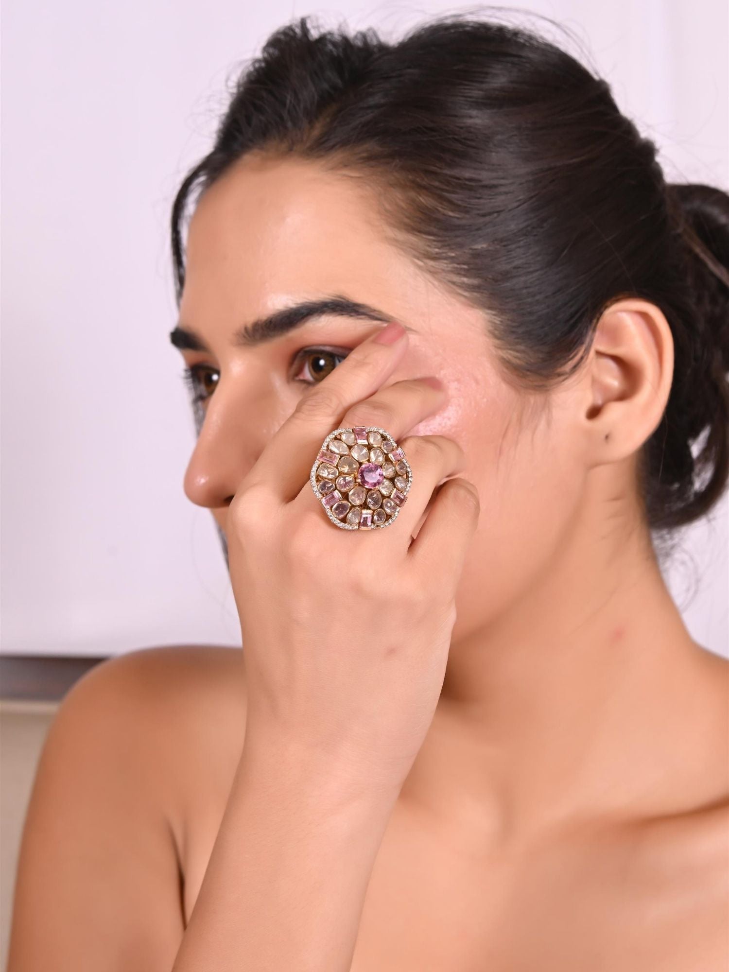 Spinel Diamond Connect Ring