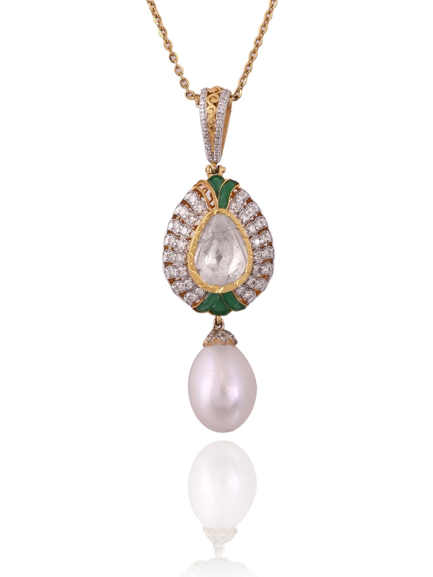 Bloom of Beads Polki Pendant