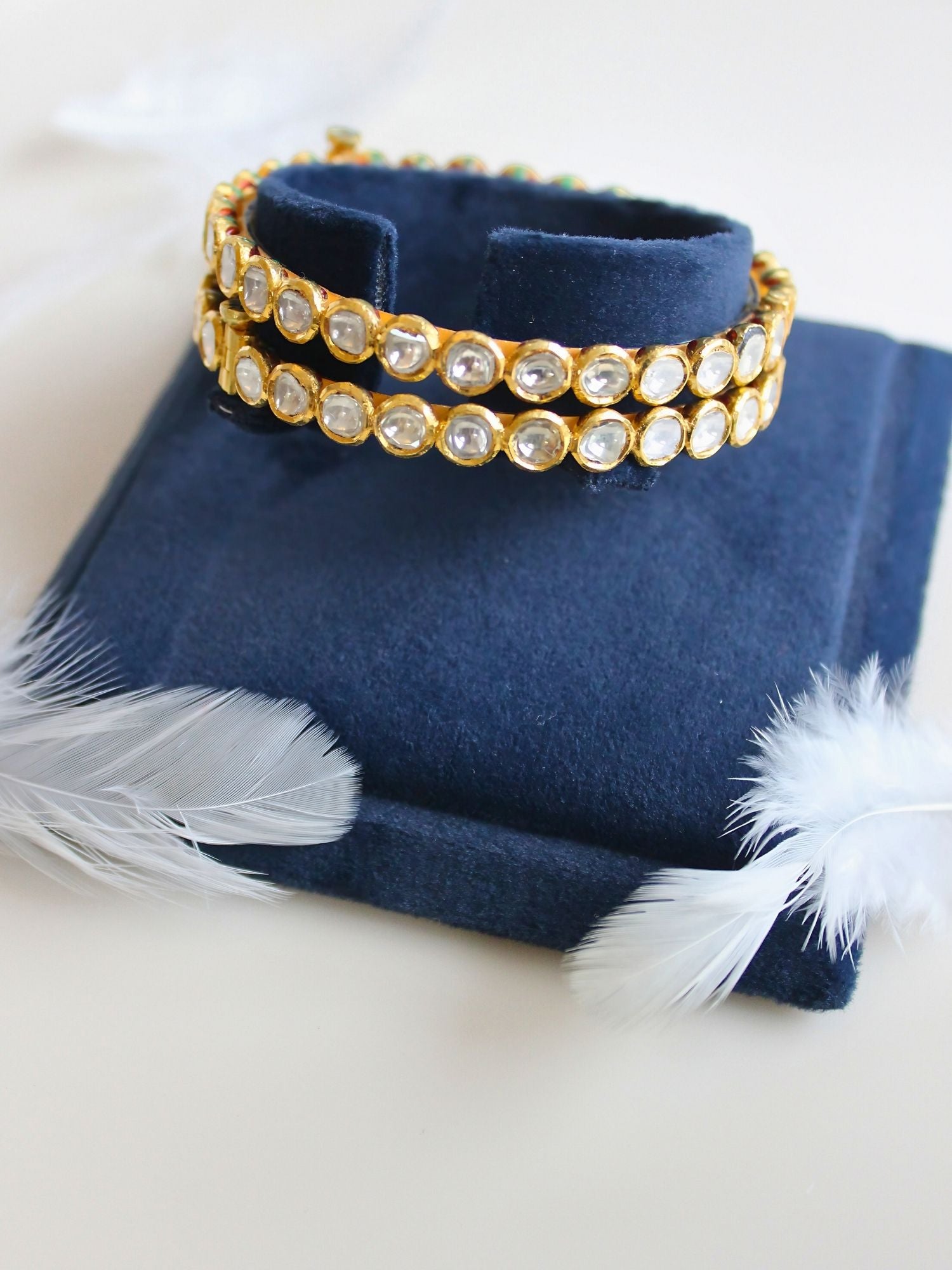 Glow Line Polki Bangles