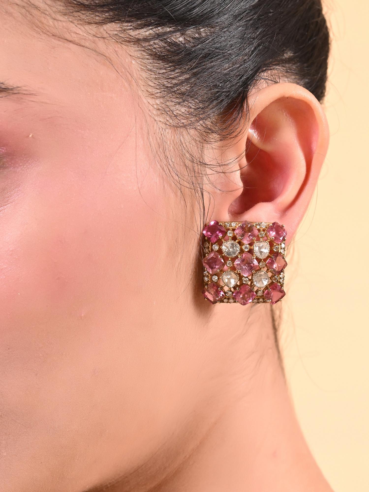 Luminous Square Tourmaline Studs