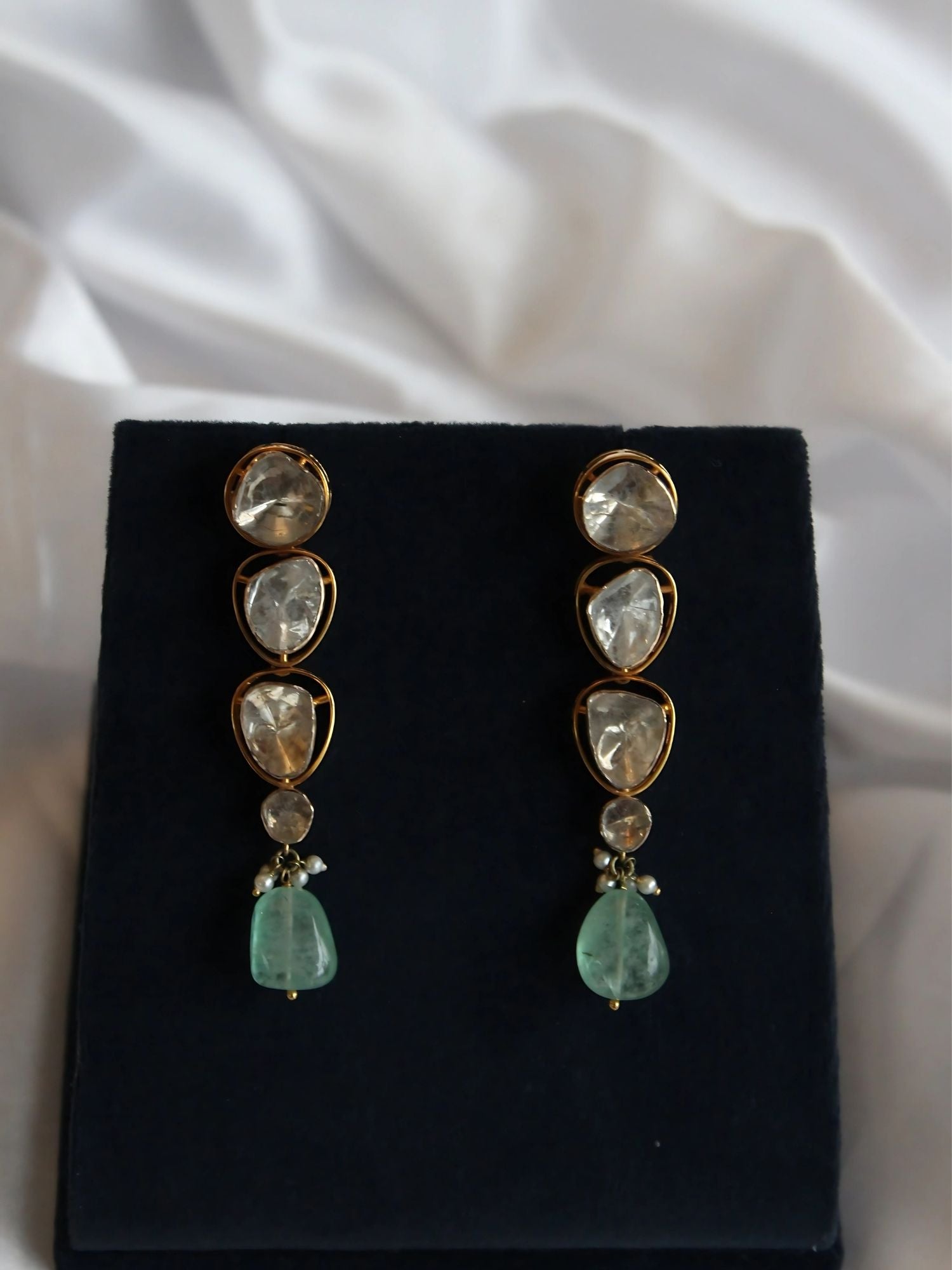 Verdessa Polki Emerald Necklace Set