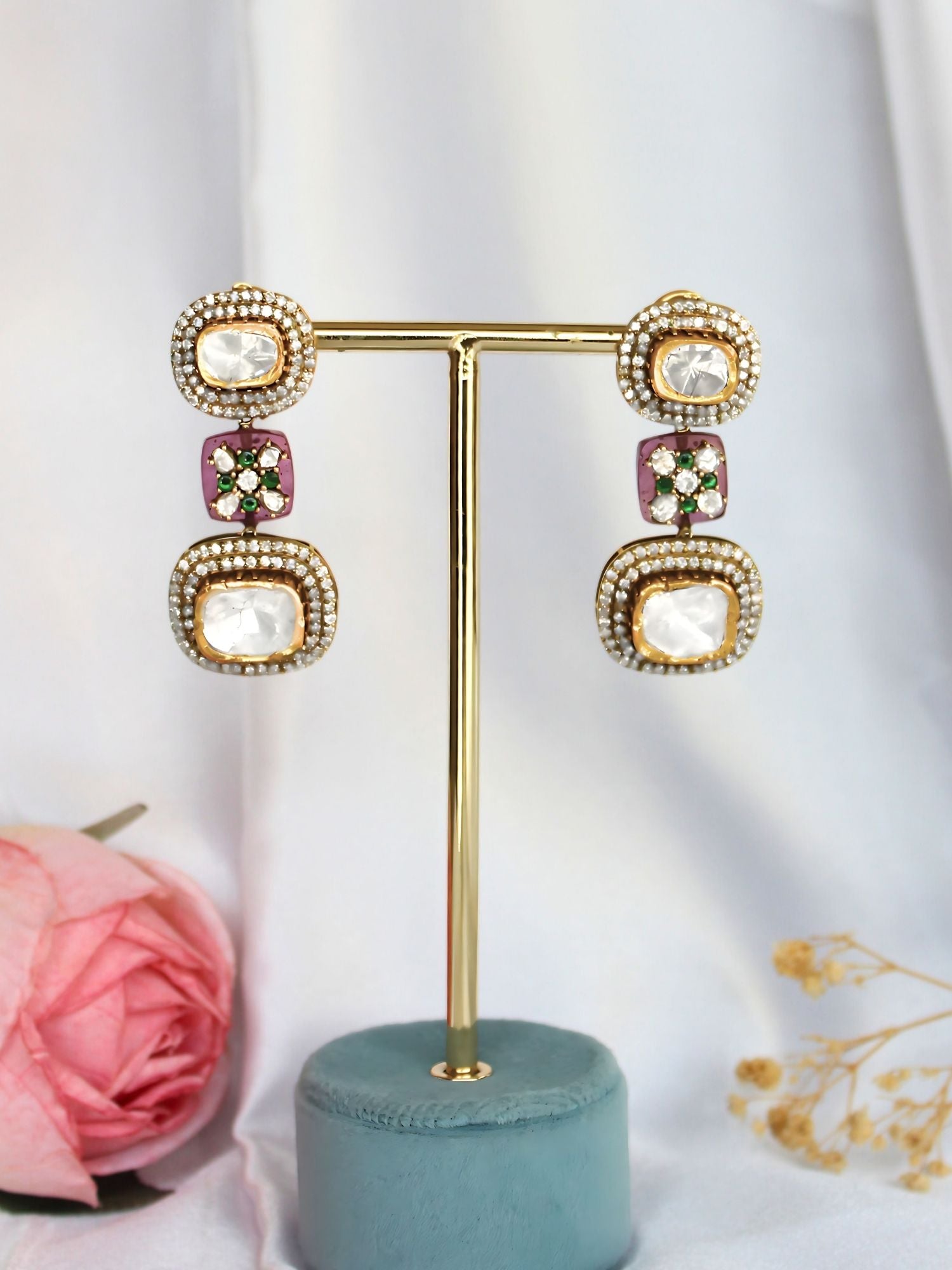 The Ruby Polki Glintfall Earrings