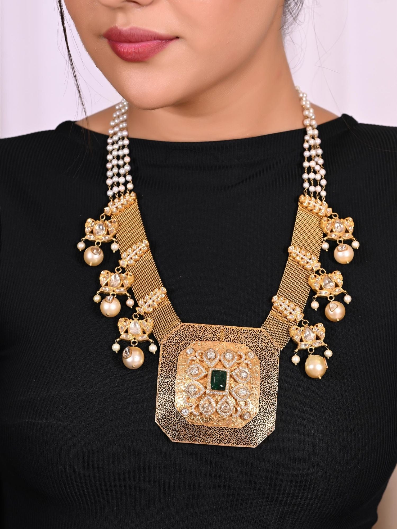 Polygon Pearlfall Pendant