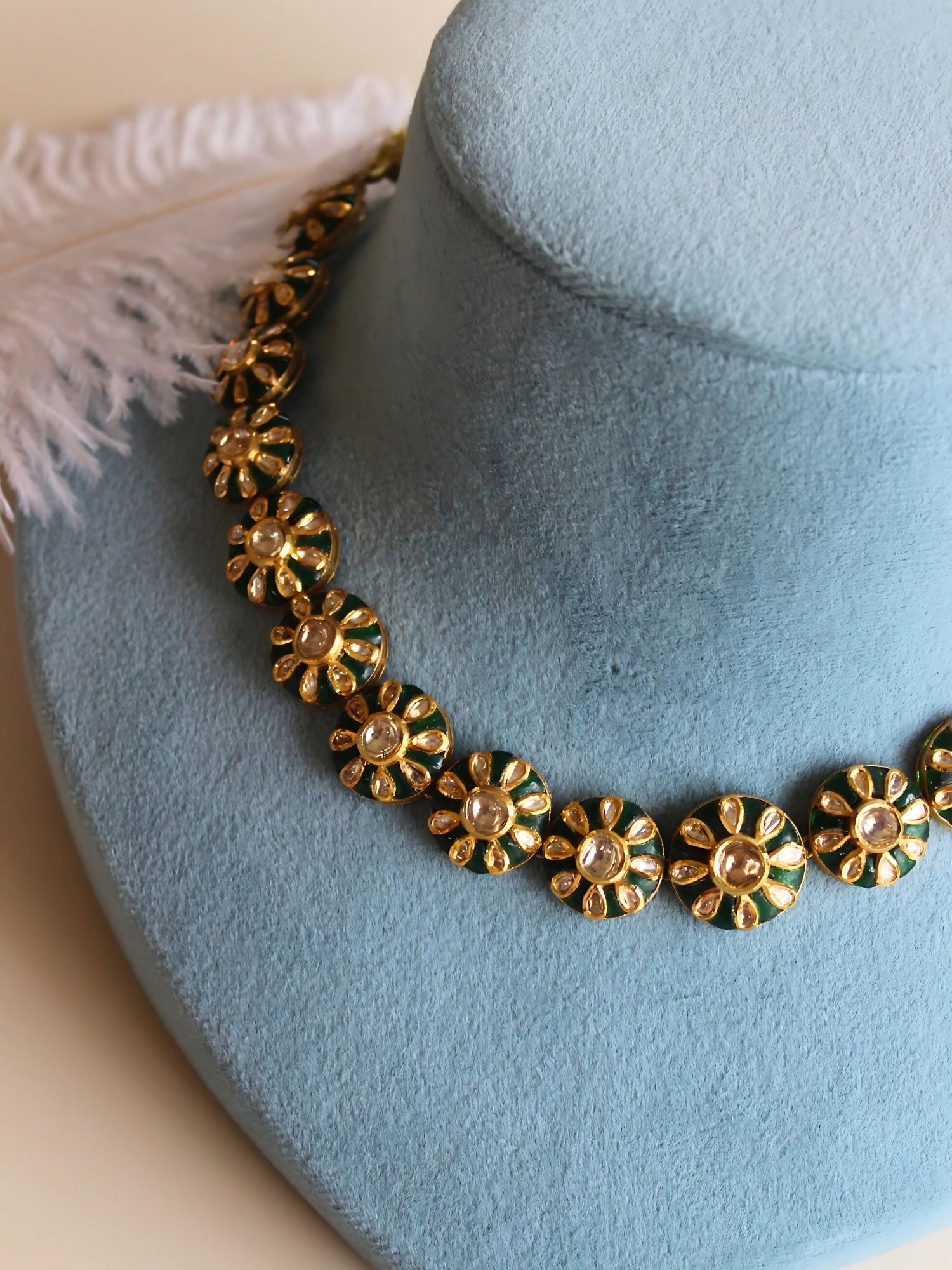 Floral Halo Polki Necklace Set