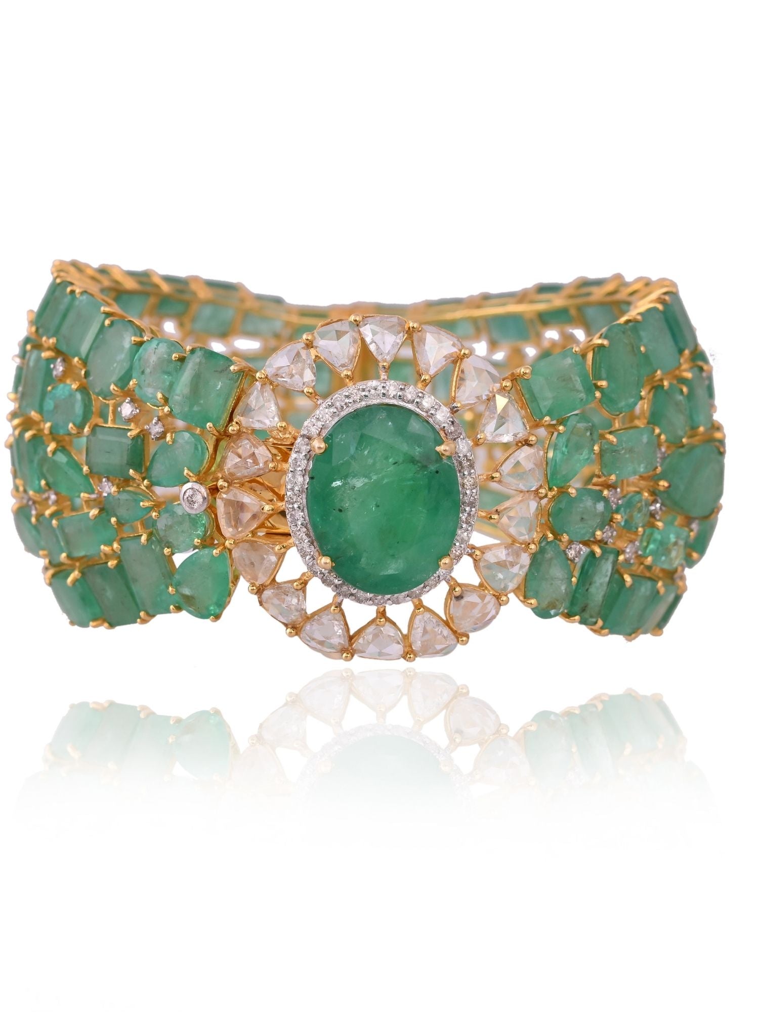 The Green Glacé Emerald Bangle