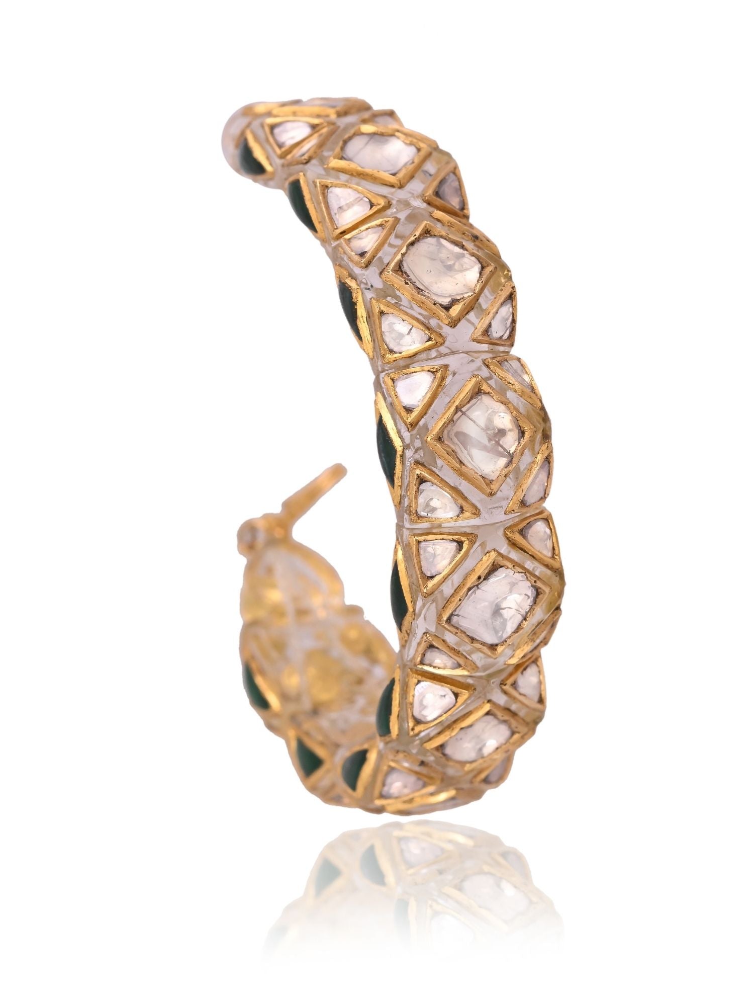 Polygon Gleam Polki Bangle