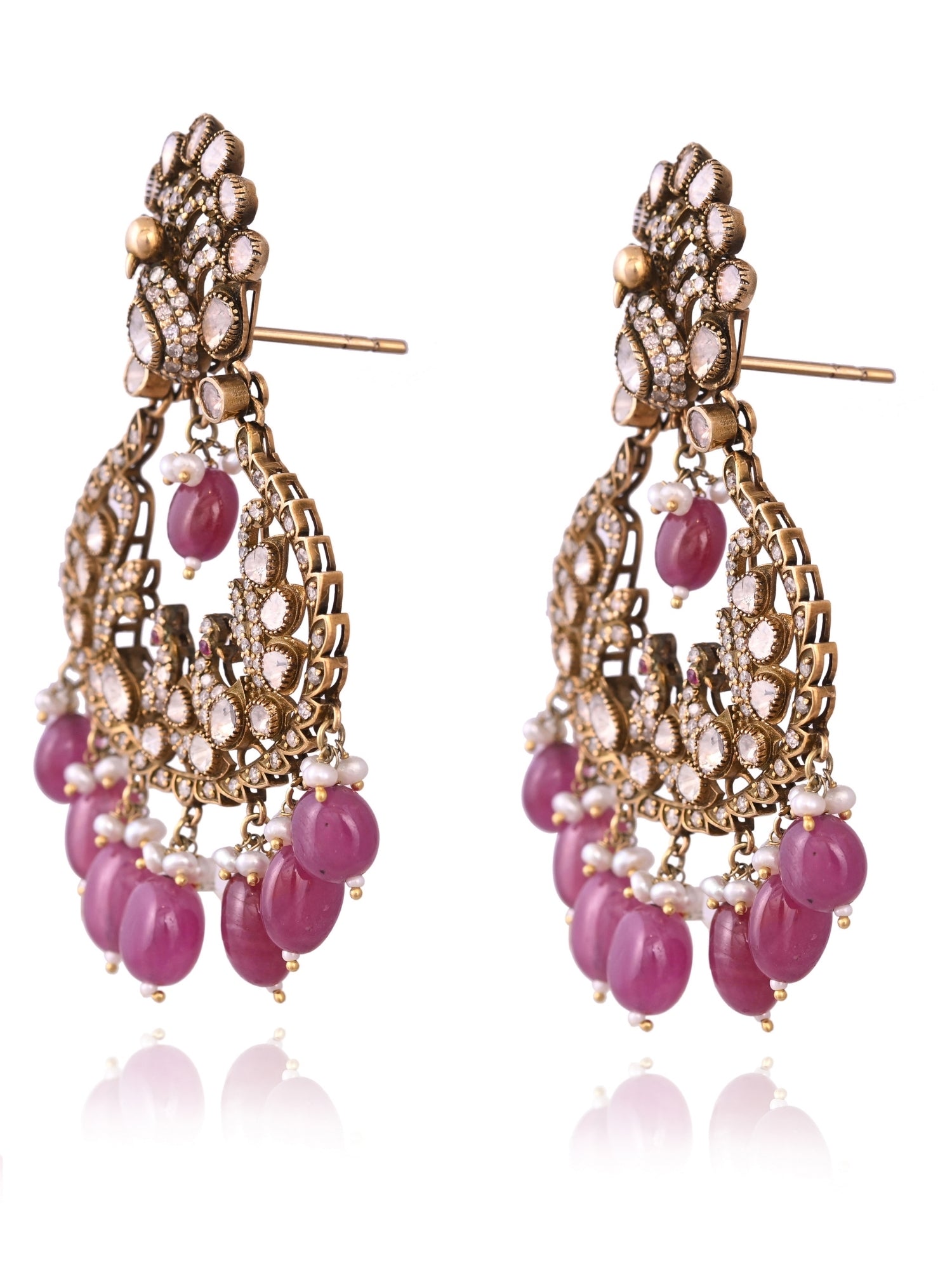 The Pavo Pair Ruby Earrings