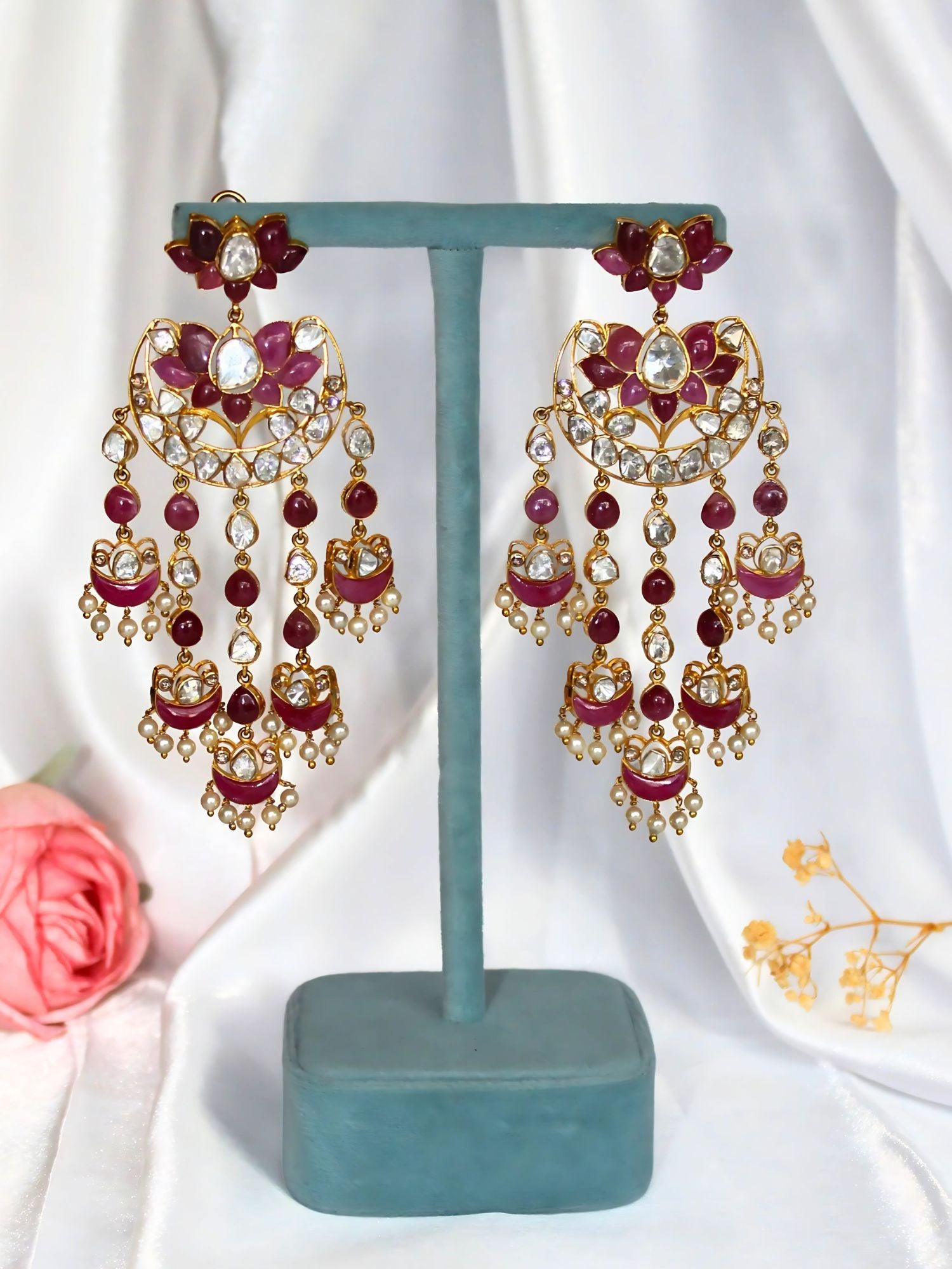 Petalfall Ruby Danglers